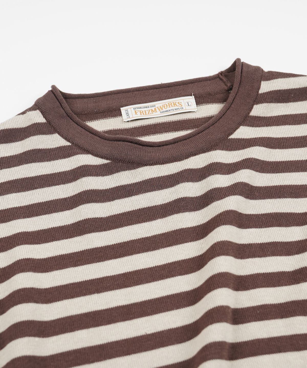 프리즘웍스(FRIZMWORKS) STRIPE KNIT LONG SLEEVE _ BROWN