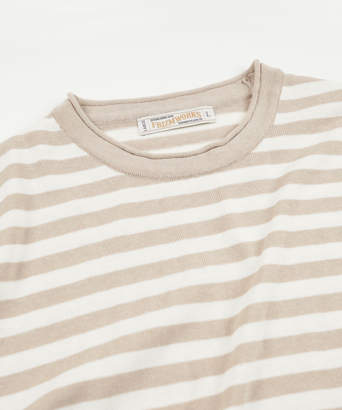 프리즘웍스(FRIZMWORKS) STRIPE KNIT LONG SLEEVE _ BEIGE