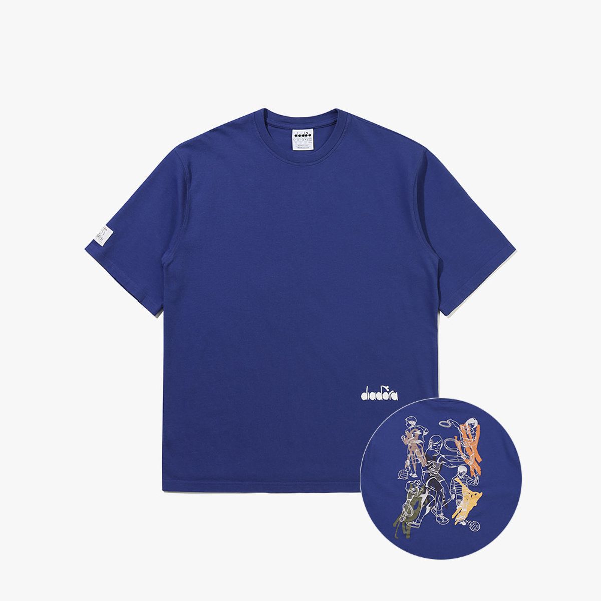 디아도라(diadora) 레거시 반팔 티셔츠 BLUE