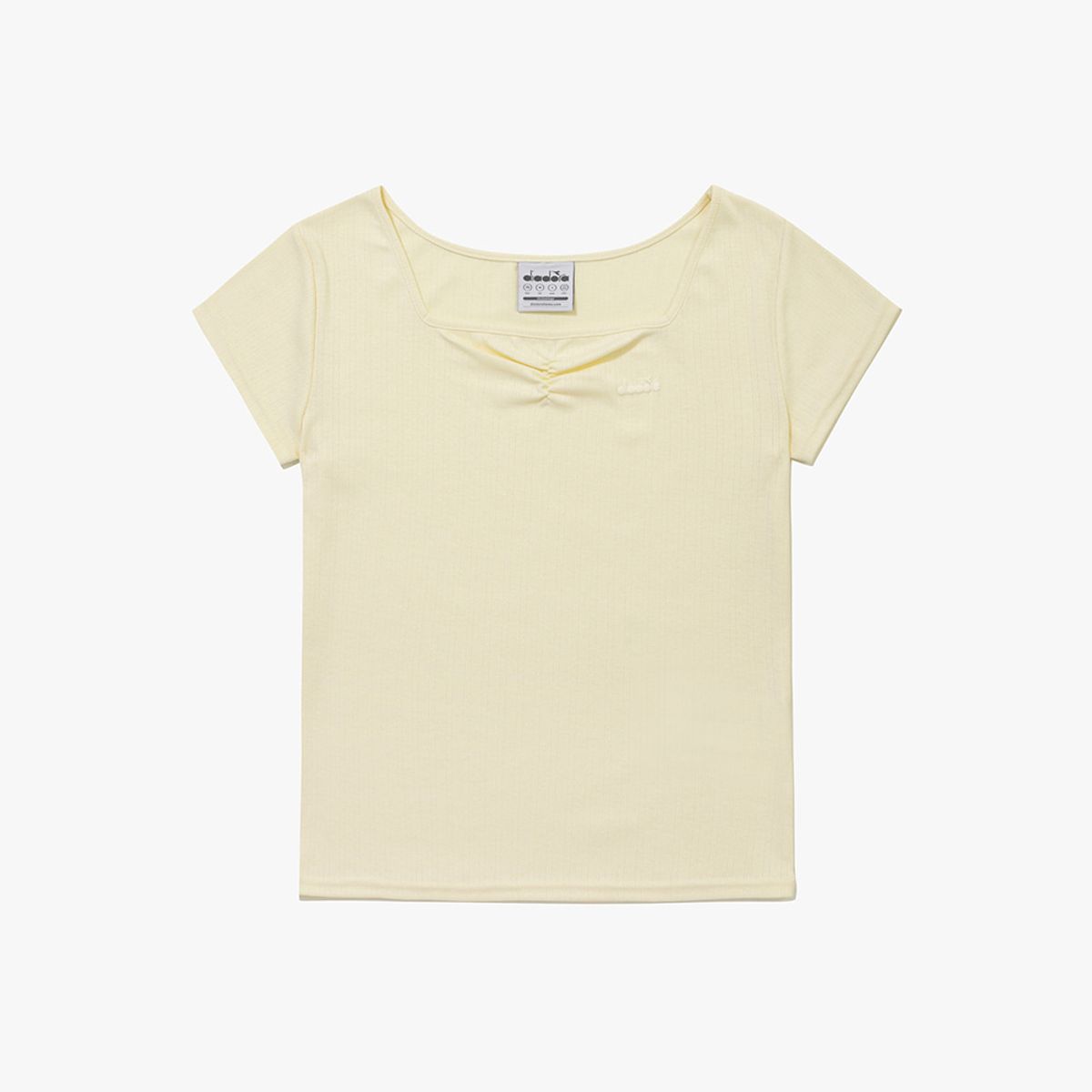 디아도라(diadora) 스퀘어넥 포인텔 반팔 티셔츠 YELLOW