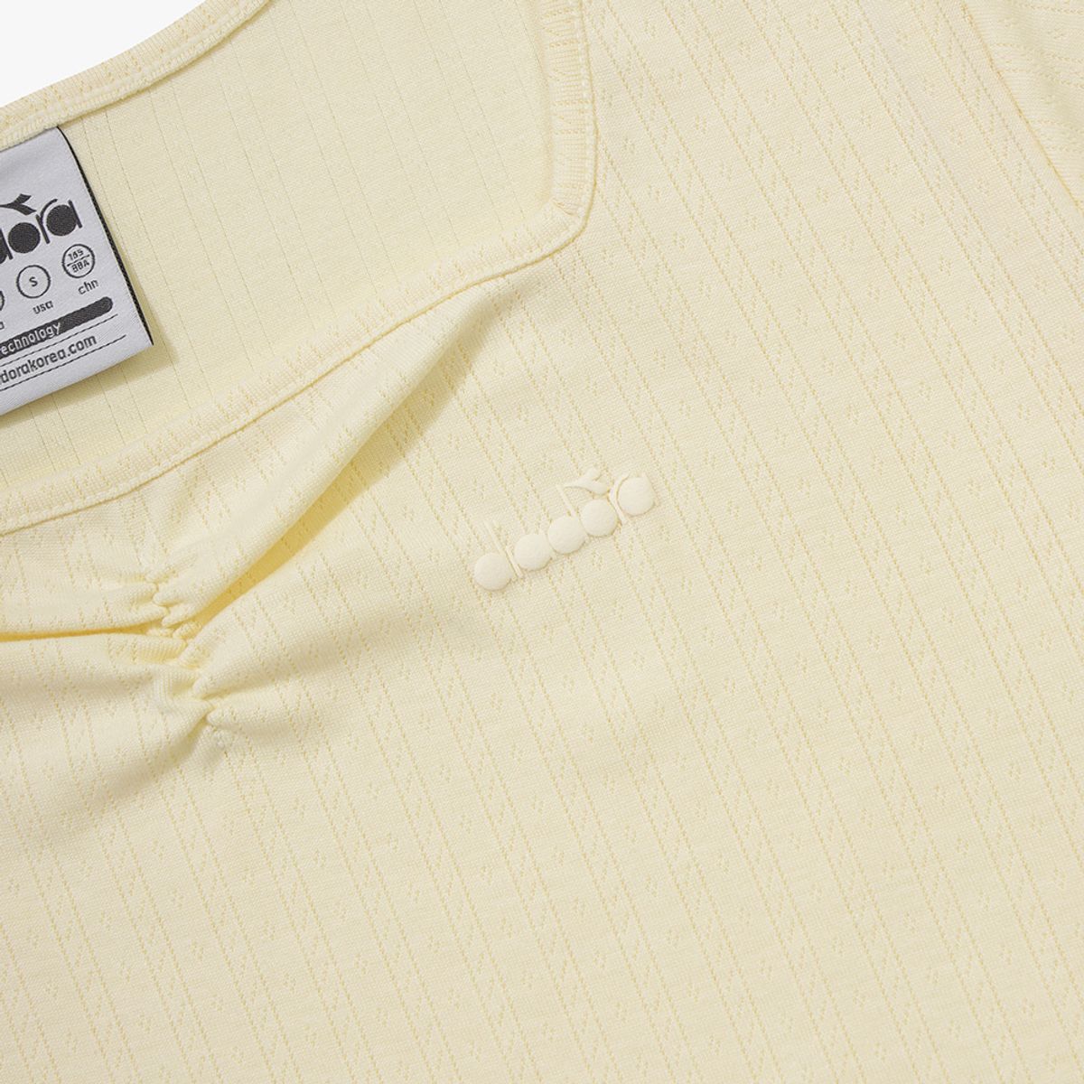 디아도라(diadora) 스퀘어넥 포인텔 반팔 티셔츠 YELLOW