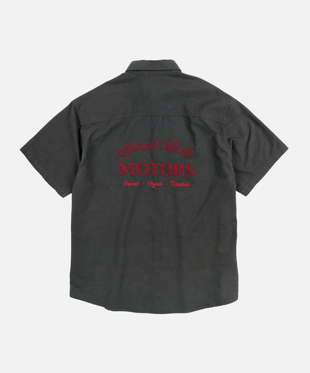 프리즘웍스(FRIZMWORKS) SCRATCH BUILT MOTORS HALF SHIRT _ CHARCOAL