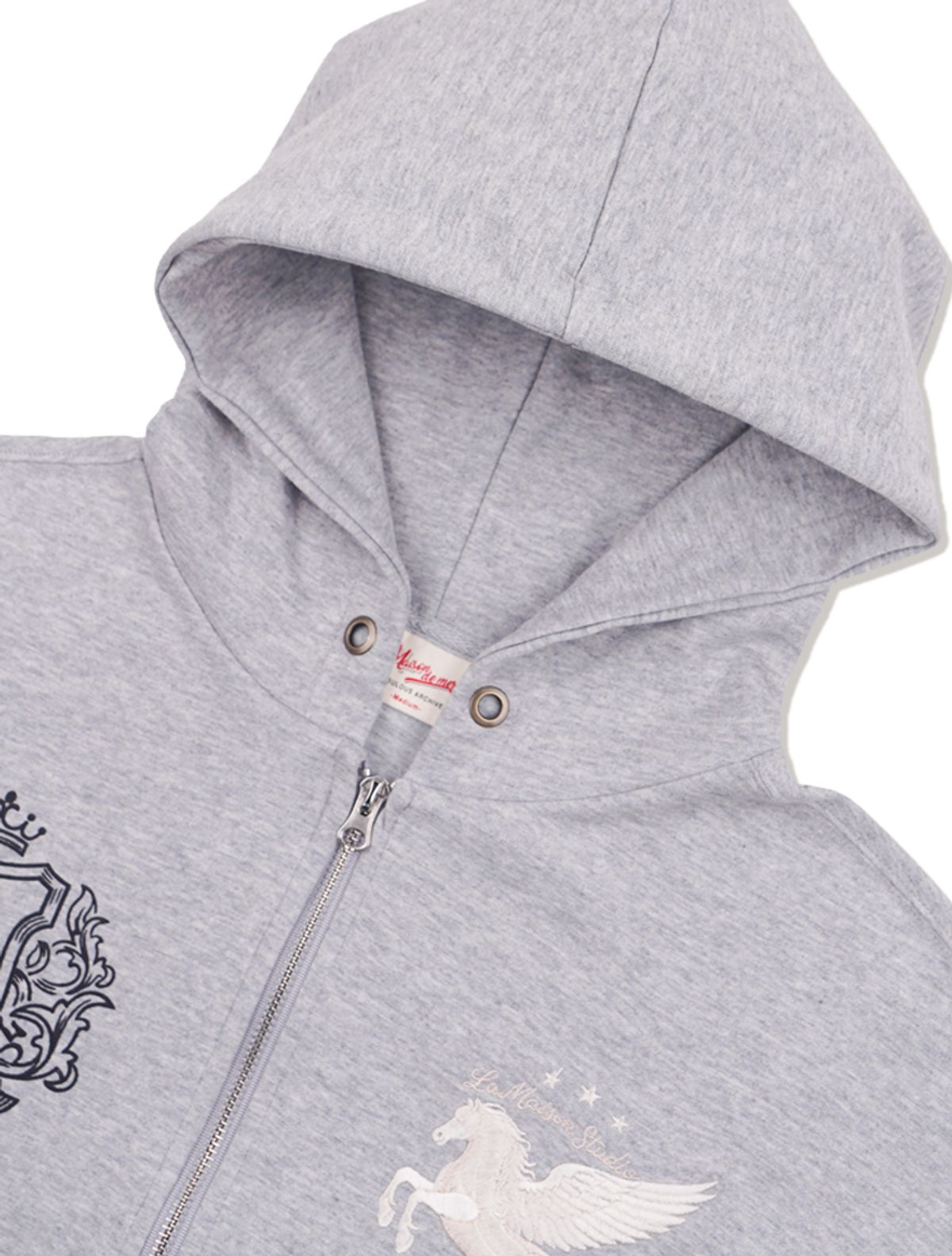 라 메종 스튜디오(LA MAISON STUDIO) PEGASUS CROP HOODIE ZIP-UP MELANGRAY(FCG1ZP694M)