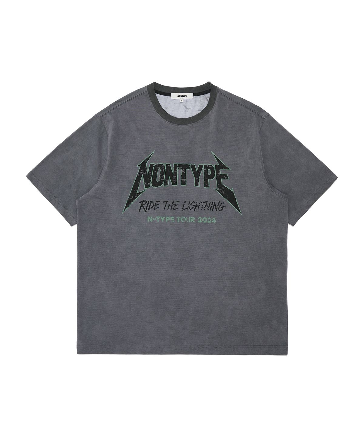 논타입(NONTYPE) PIGMENT DYED VINTAGE BAND GRAPHIC TEE (GREY)