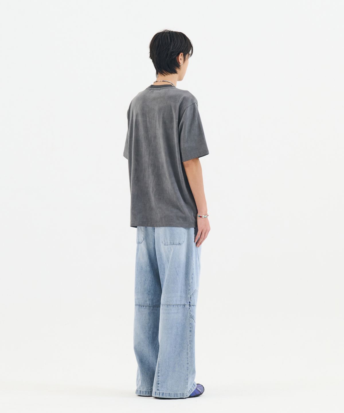 논타입(NONTYPE) PIGMENT DYED VINTAGE BAND GRAPHIC TEE (GREY)
