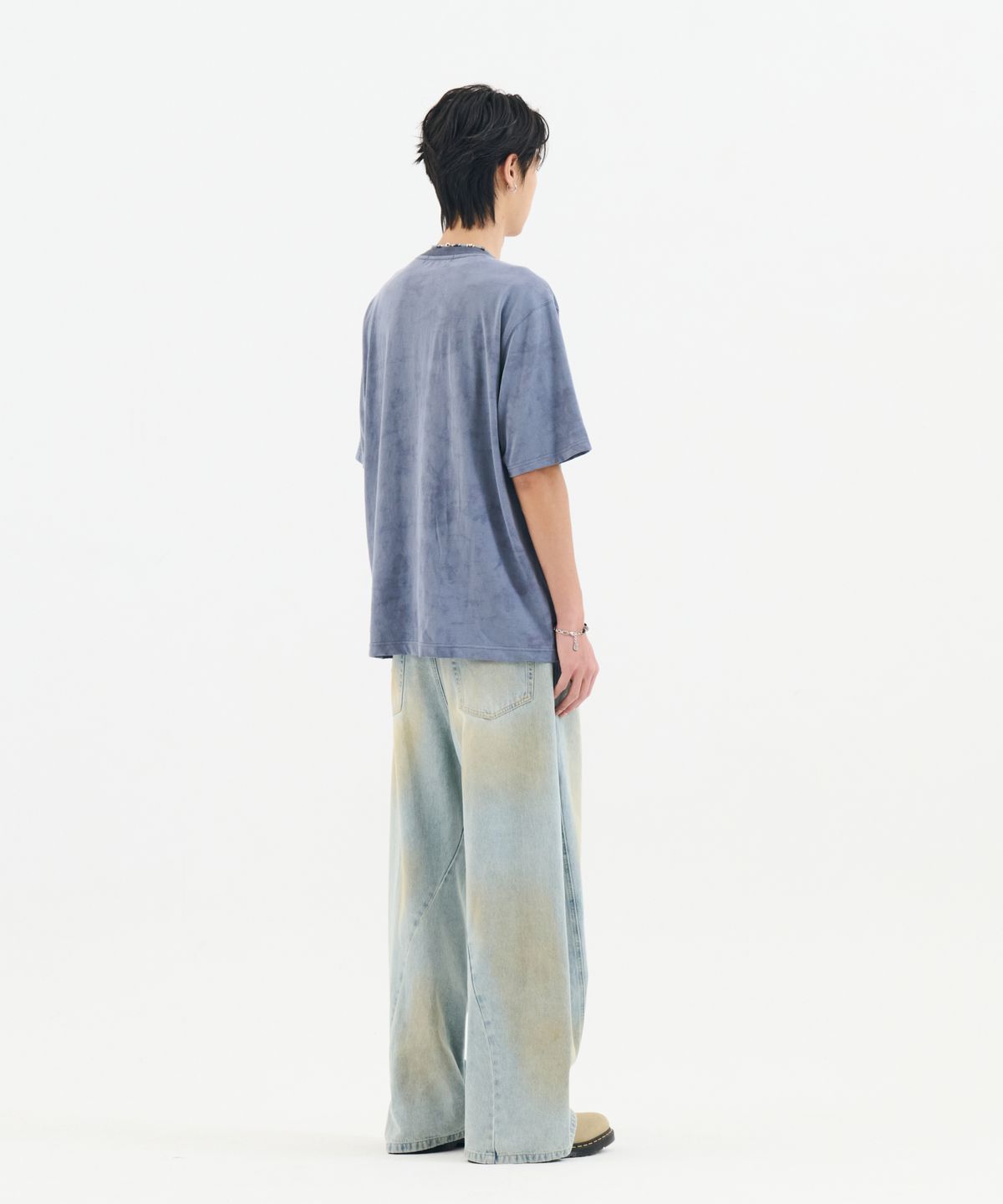 논타입(NONTYPE) PIGMENT DYED VINTAGE BAND GRAPHIC TEE (BLUE)