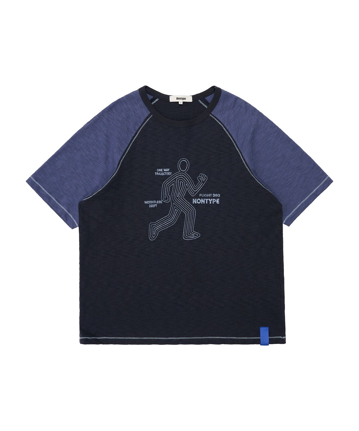 논타입(NONTYPE) ARCHIVE RUNRUN GRAPHIC RAGLAN TEE (NAVY)