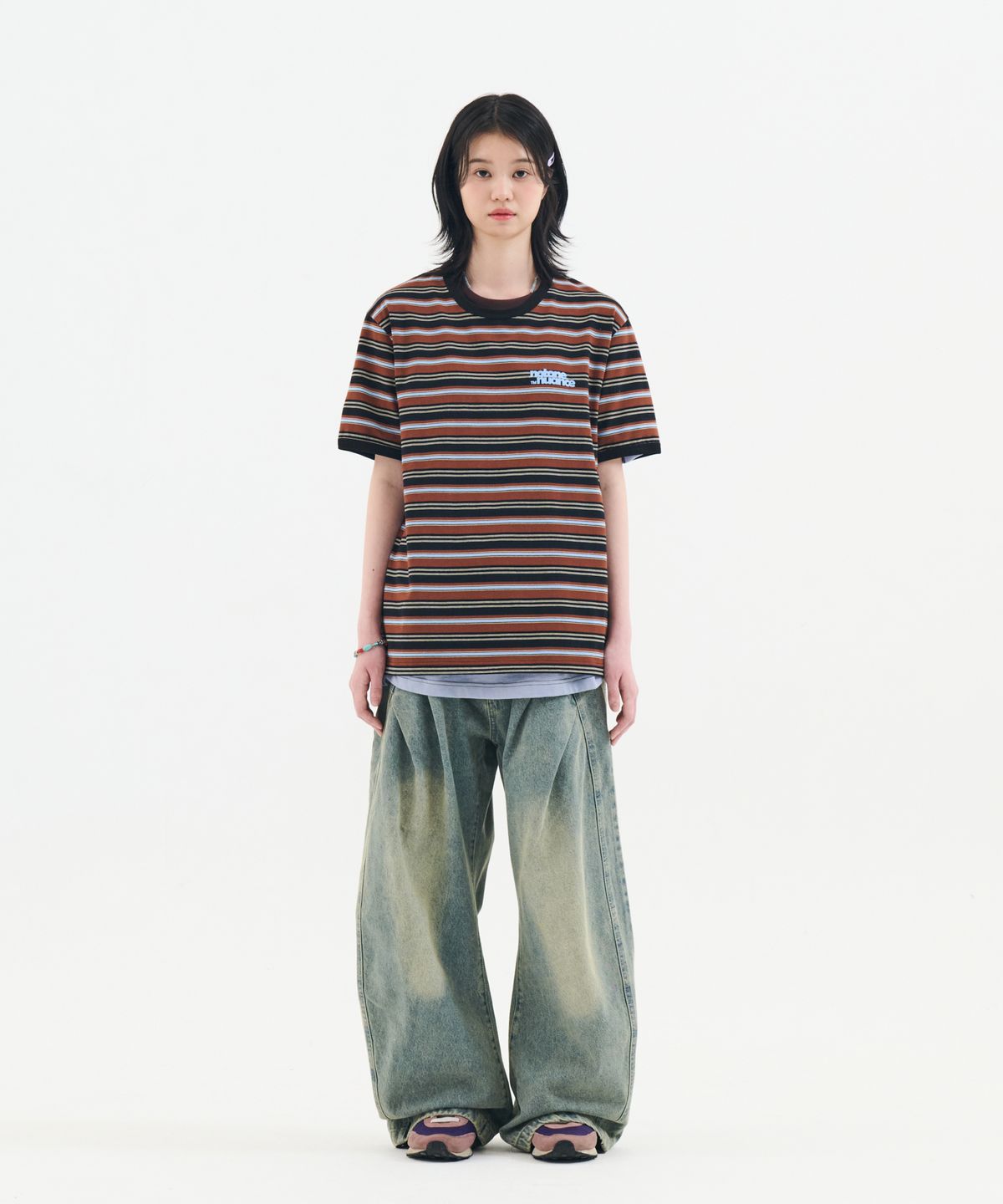 논타입(NONTYPE) MULTI STRIPE RINGER TEE (BLACK)