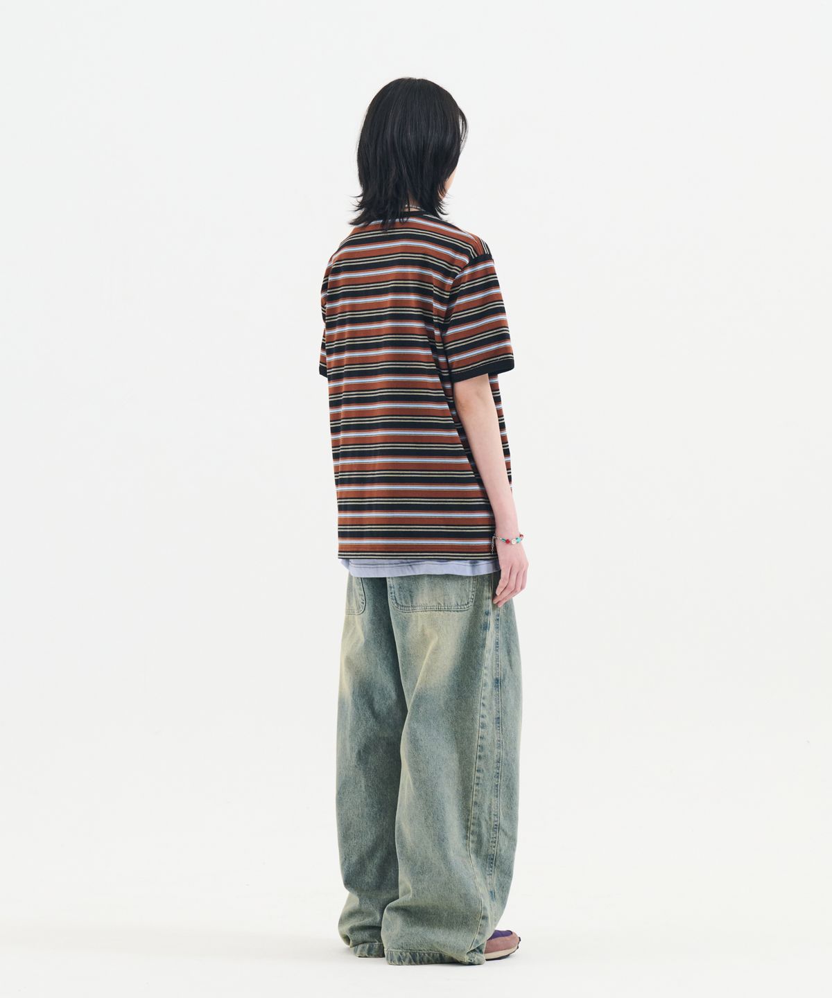 논타입(NONTYPE) MULTI STRIPE RINGER TEE (BLACK)