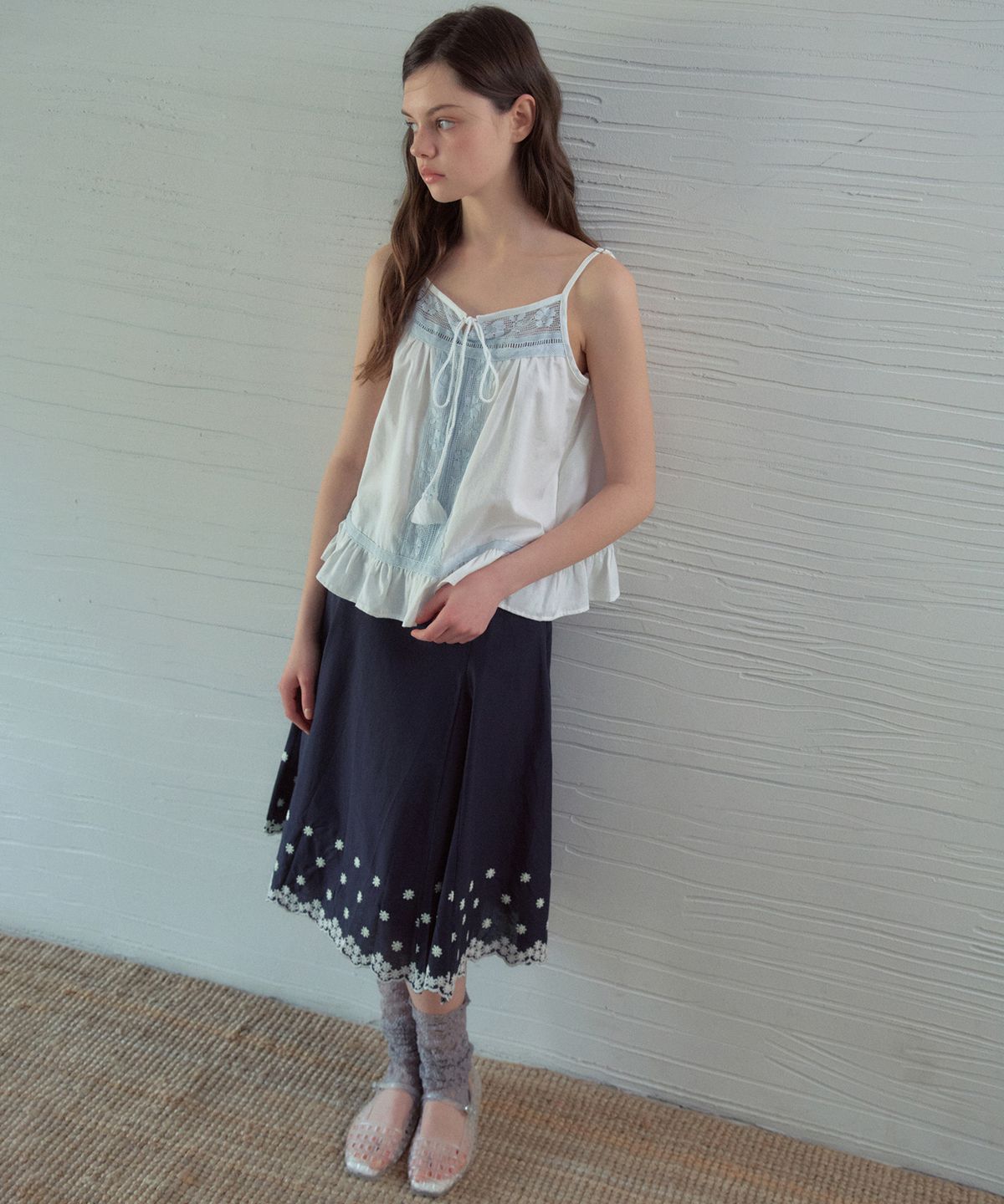 아우어노스텔지아(OURNOSTALGIA) Boheme Lace Sleeveless Blouse_White(OB6BL06)