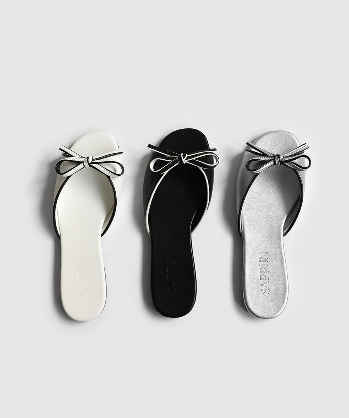 사뿐(SAPPUN) 나벨린 라운드 리본 슬리퍼 (1cm)
