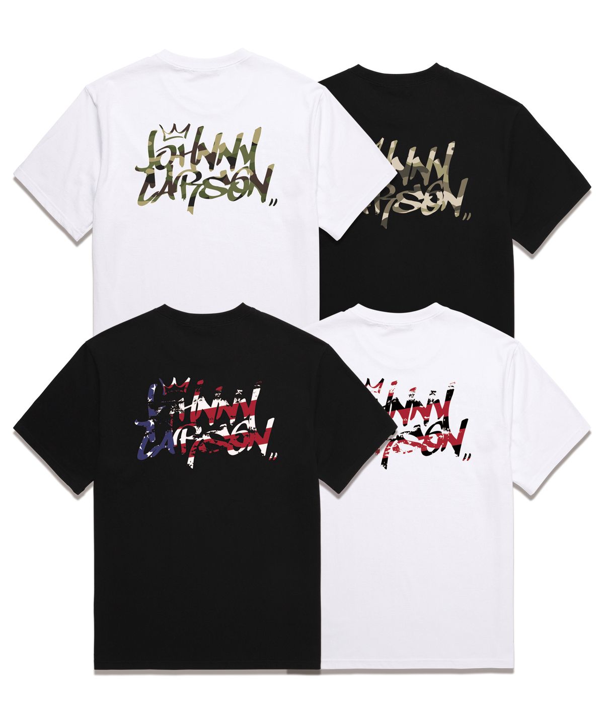 자니카슨(JOHNNY CARSON) Classic Graffiti Logo 반팔티셔츠 (JCSS102) 화이트/카모