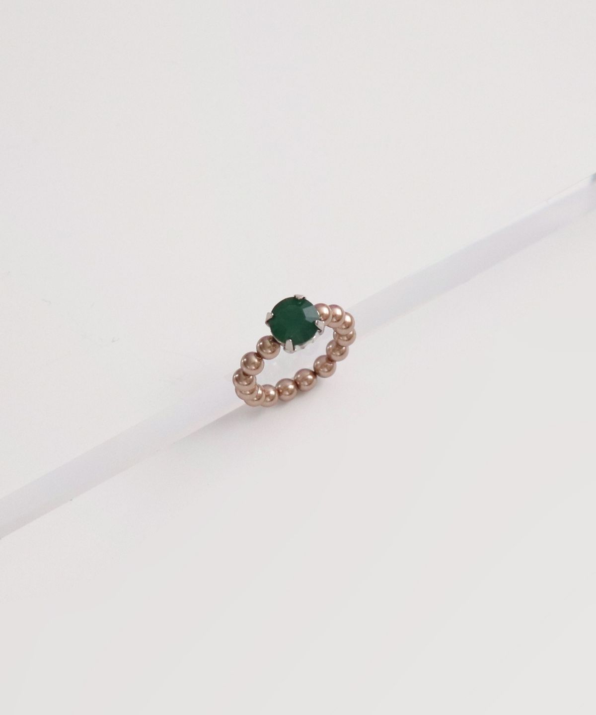 봉보(BONBEAU) Bold crystal pearl beads Ring 스와로브스키 크리스탈 큐빅 진주 비즈 반지 4mm