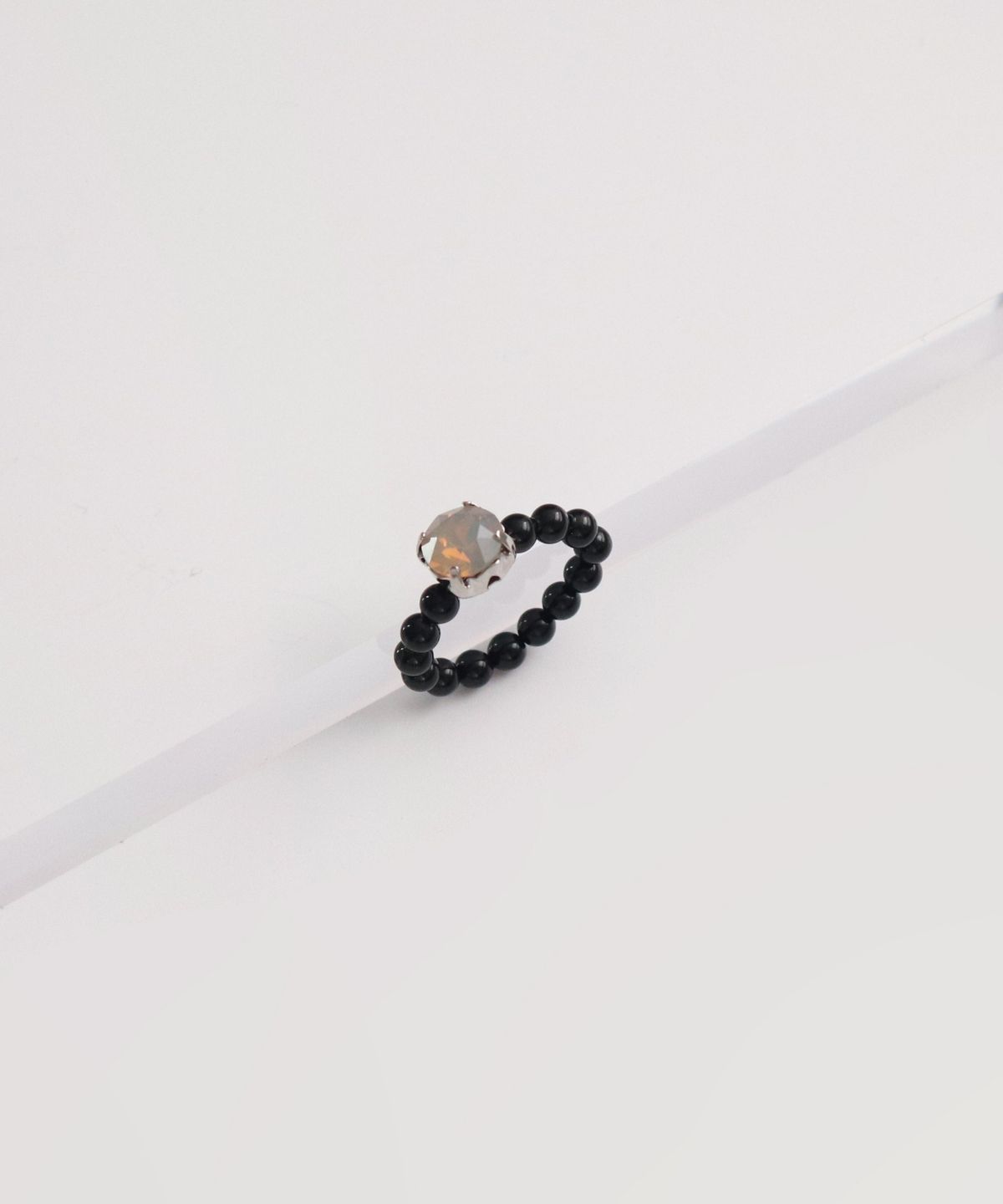 봉보(BONBEAU) Bold crystal pearl beads Ring 스와로브스키 크리스탈 큐빅 진주 비즈 반지 4mm