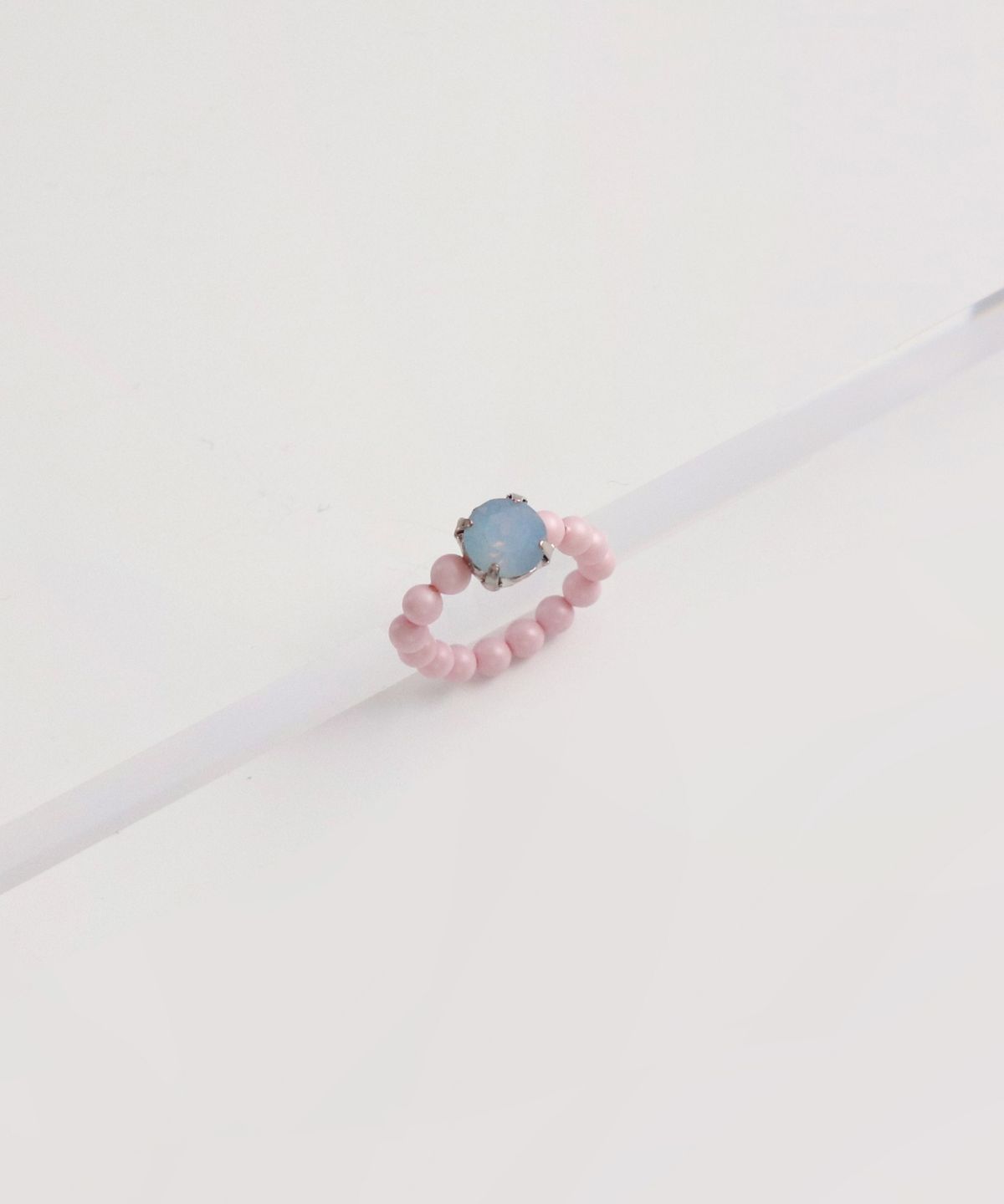 봉보(BONBEAU) Bold crystal pearl beads Ring 스와로브스키 크리스탈 큐빅 진주 비즈 반지 4mm
