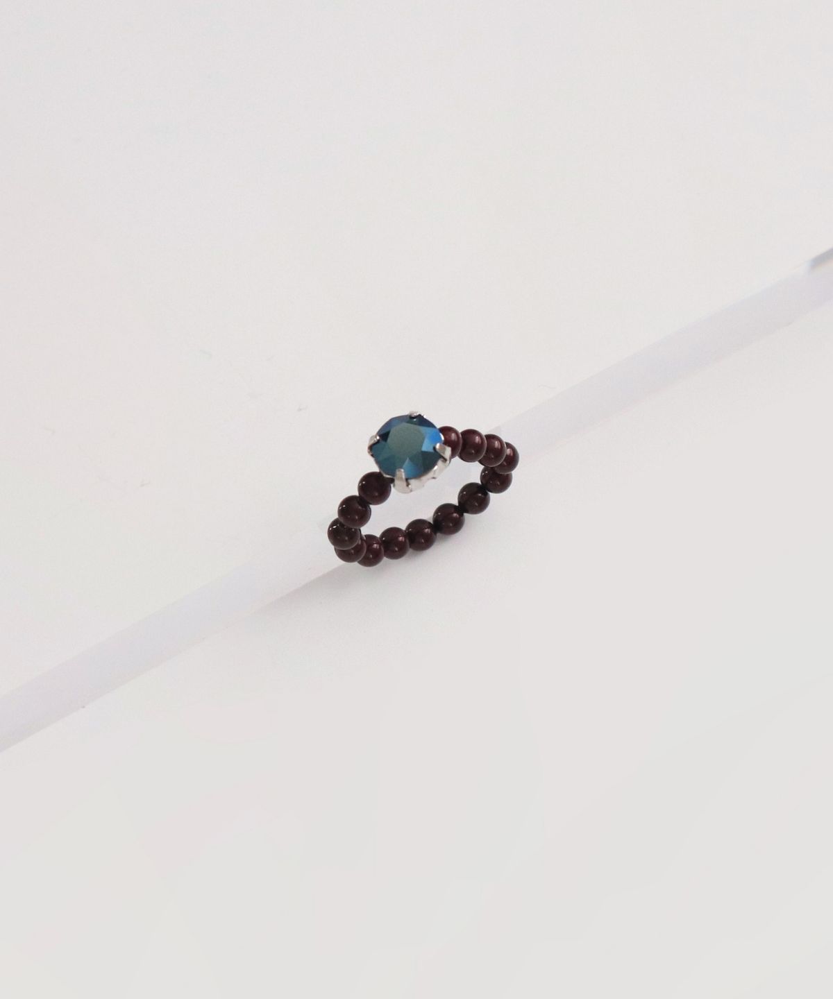 봉보(BONBEAU) Bold crystal pearl beads Ring 스와로브스키 크리스탈 큐빅 진주 비즈 반지 4mm