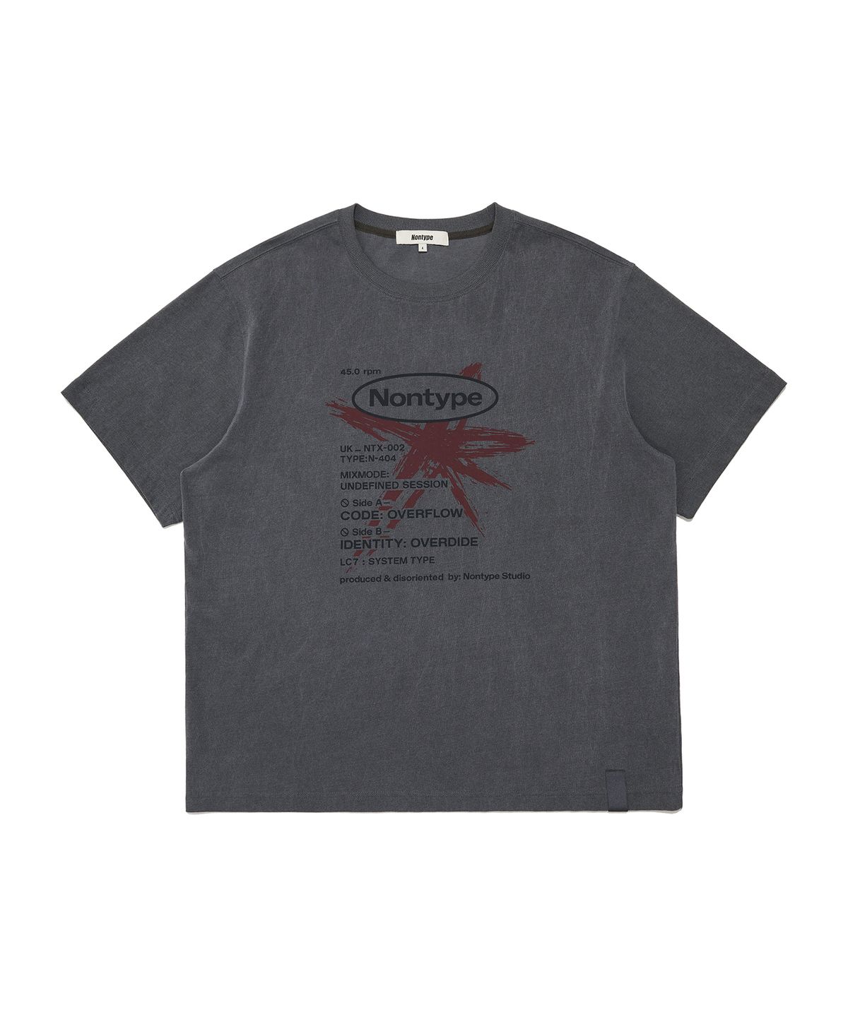 논타입(NONTYPE) PIGMENT BRUSH STROKE TEE (DARK GREY)