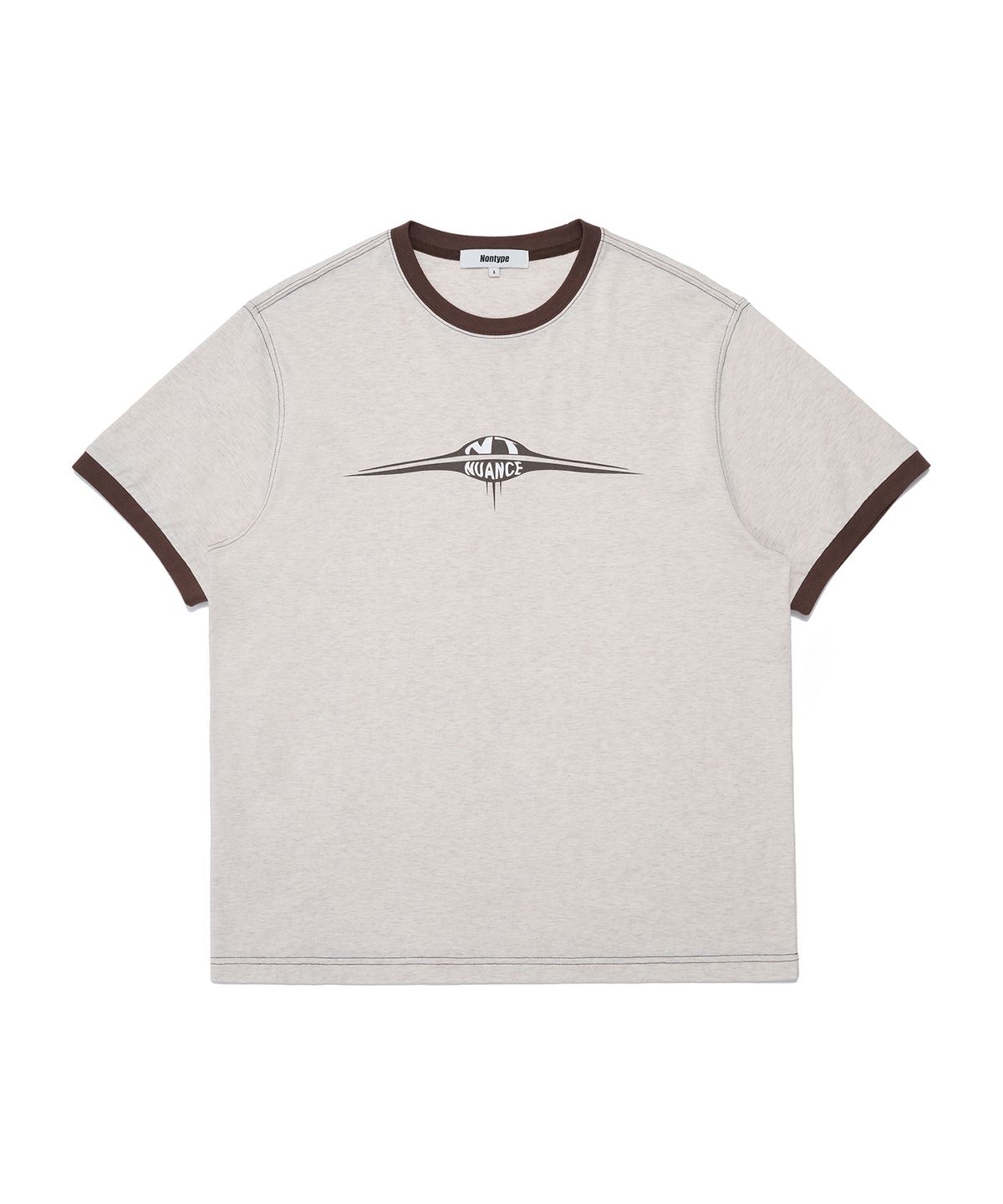 논타입(NONTYPE) VINTAGE SPACE EMBLEM RINGER TEE (OATMEAL)