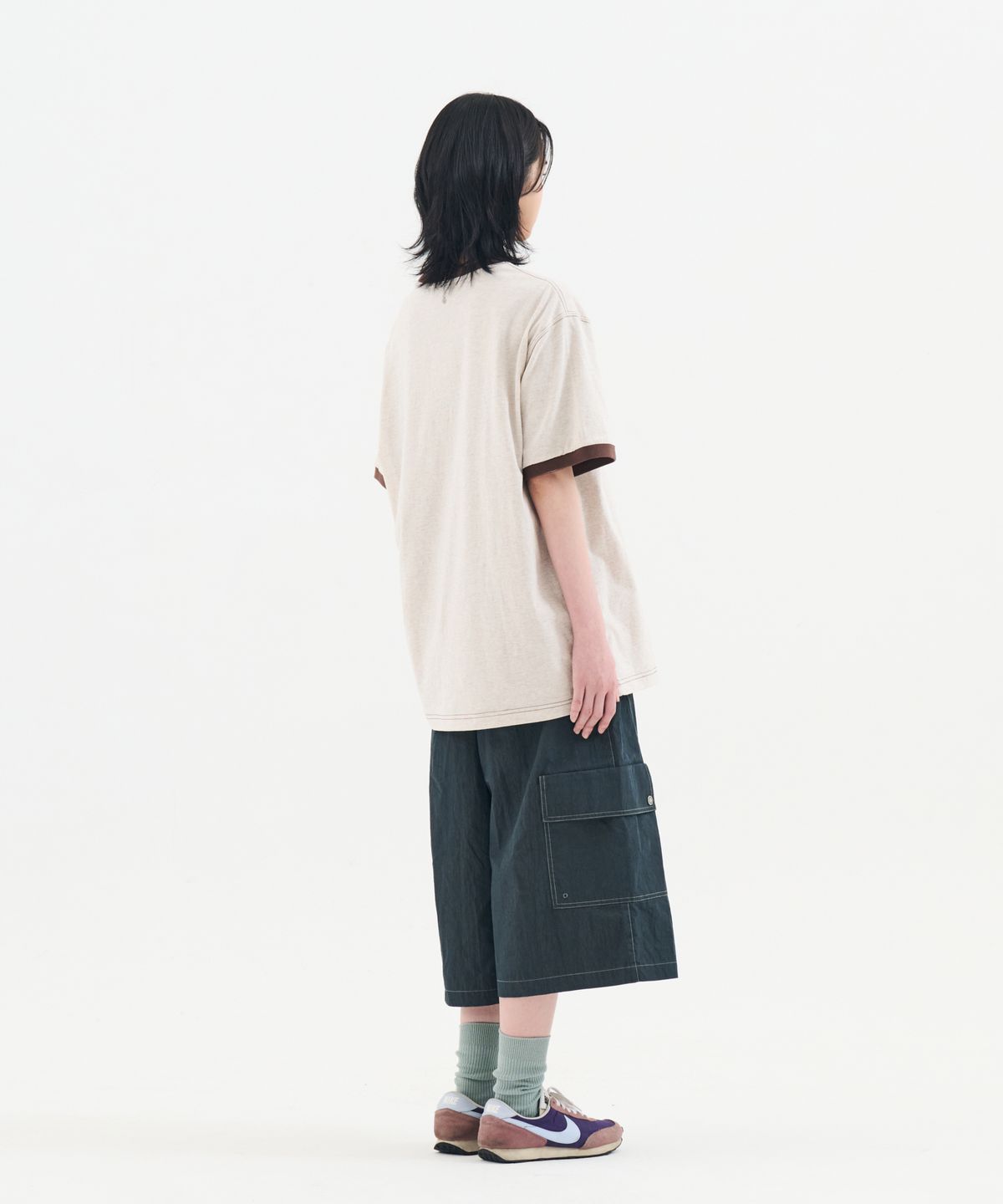 논타입(NONTYPE) VINTAGE SPACE EMBLEM RINGER TEE (OATMEAL)