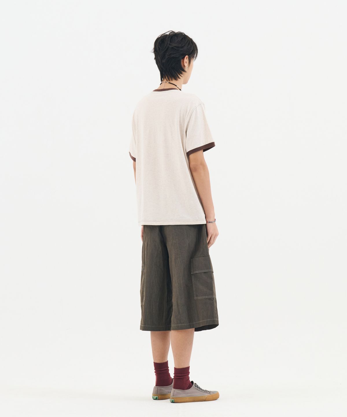 논타입(NONTYPE) VINTAGE SPACE EMBLEM RINGER TEE (OATMEAL)