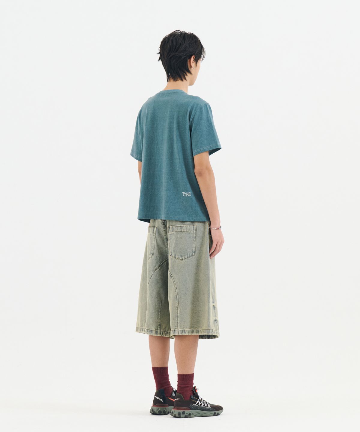 논타입(NONTYPE) VINTAGE STAR SEMI CROPPED TEE (DARK MINT)