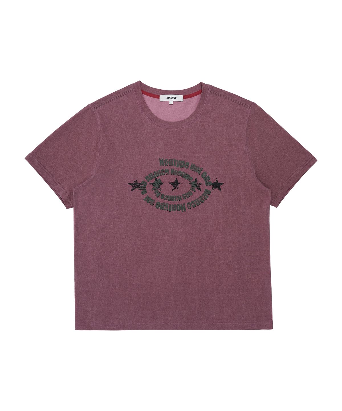 논타입(NONTYPE) VINTAGE STAR SEMI CROPPED TEE (LIGHT RED)