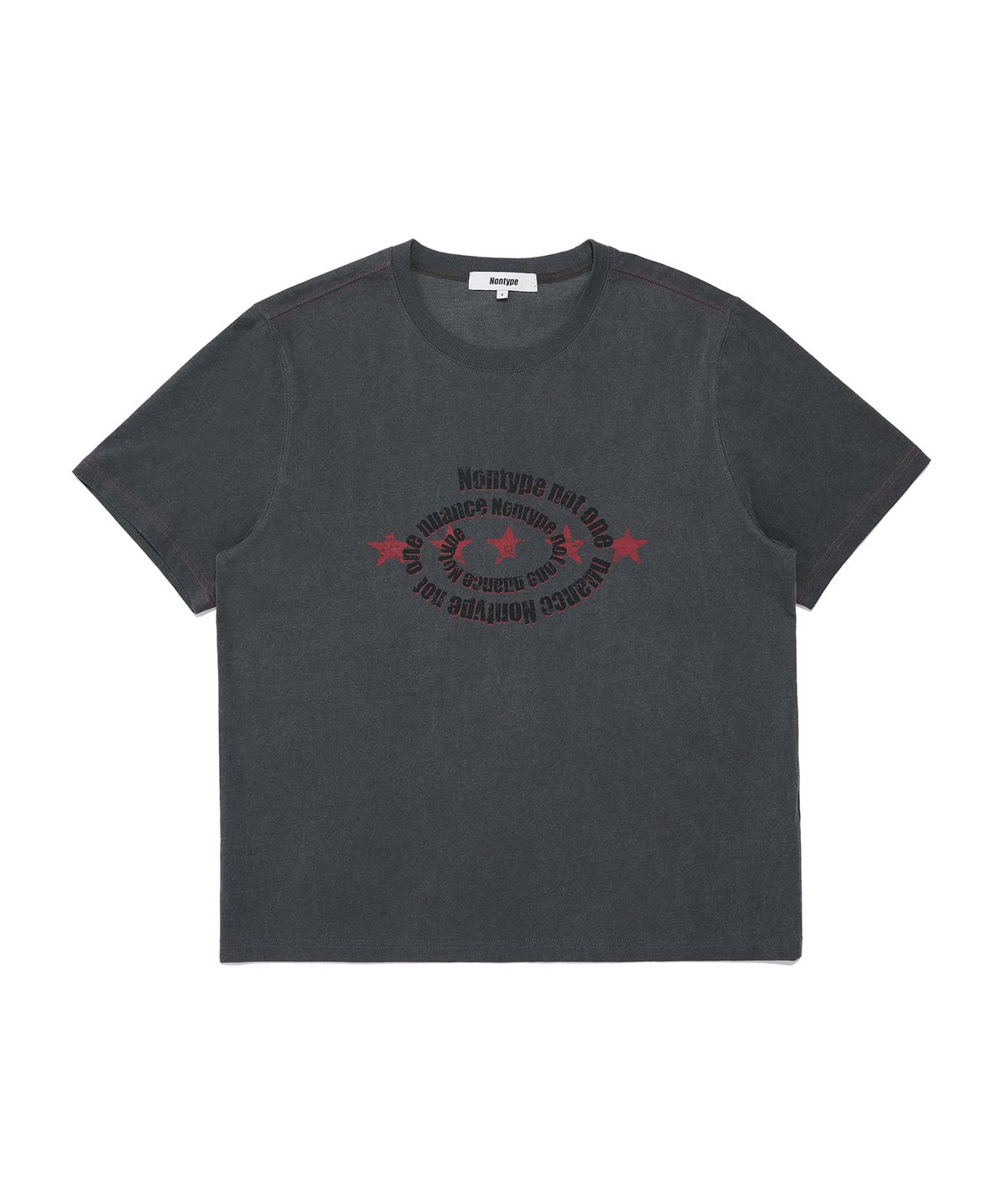 논타입(NONTYPE) VINTAGE STAR SEMI CROPPED TEE (CHARCOAL)