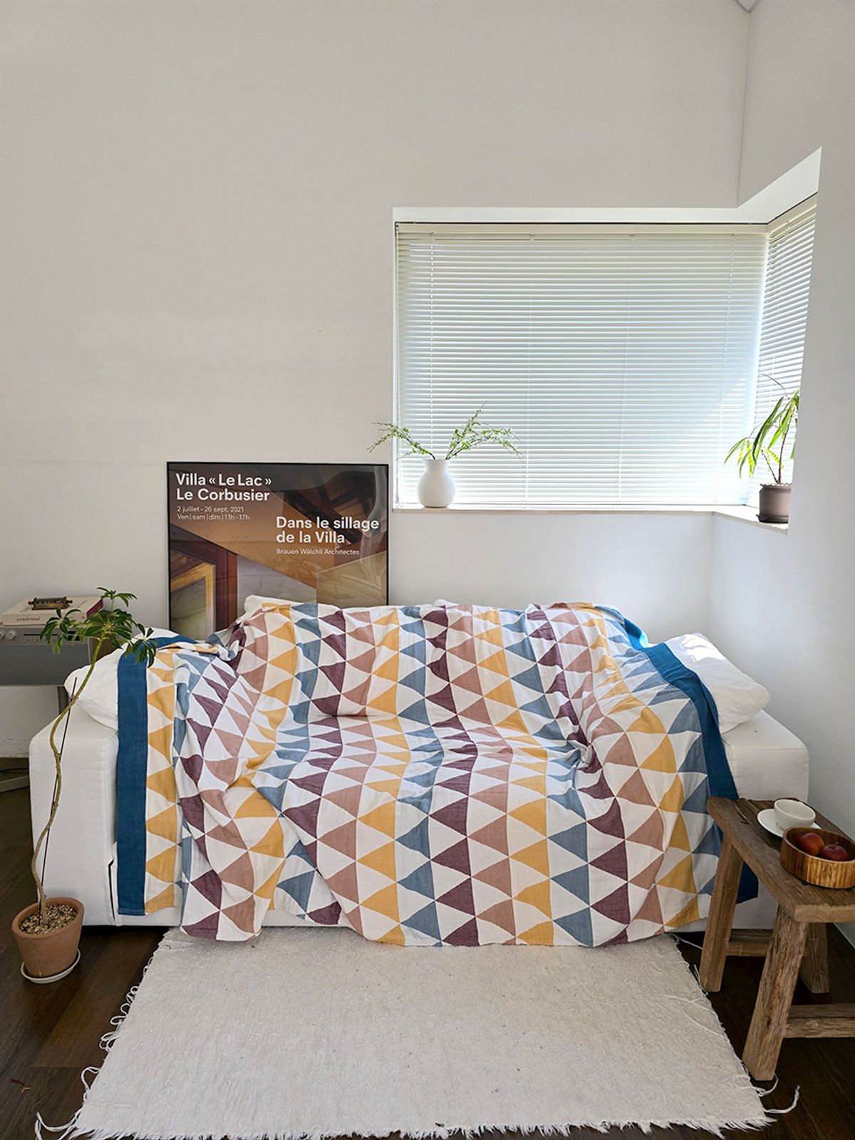 블랑쉬하우스(BLANCHE HOUSE) 블랑쉬 파스텔 지오메트릭 퀸사이즈 150x200 거즈이불