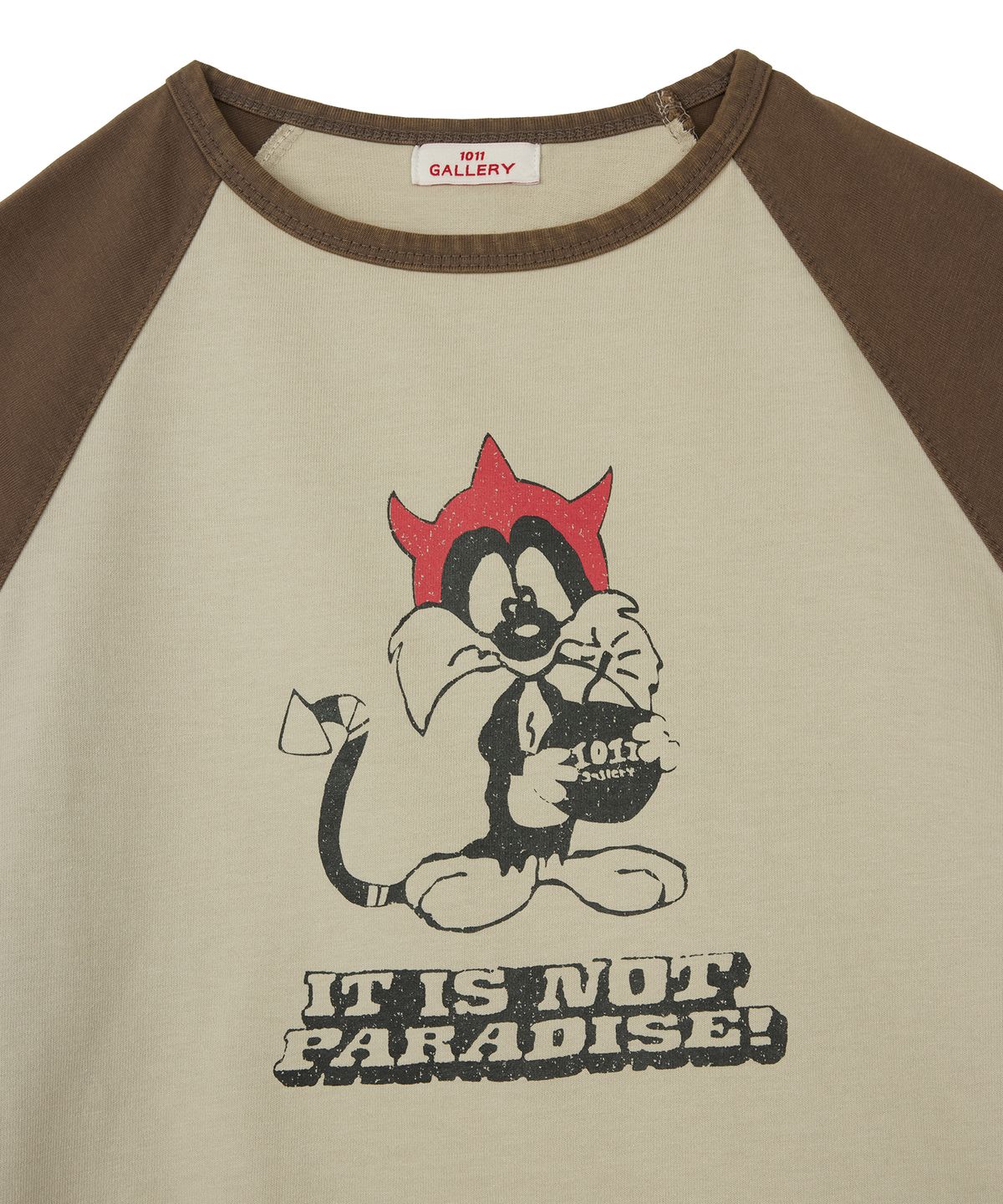1011갤러리(1011 GALLERY) Women Gallery Sylvester Cat T-Shirts - Sand