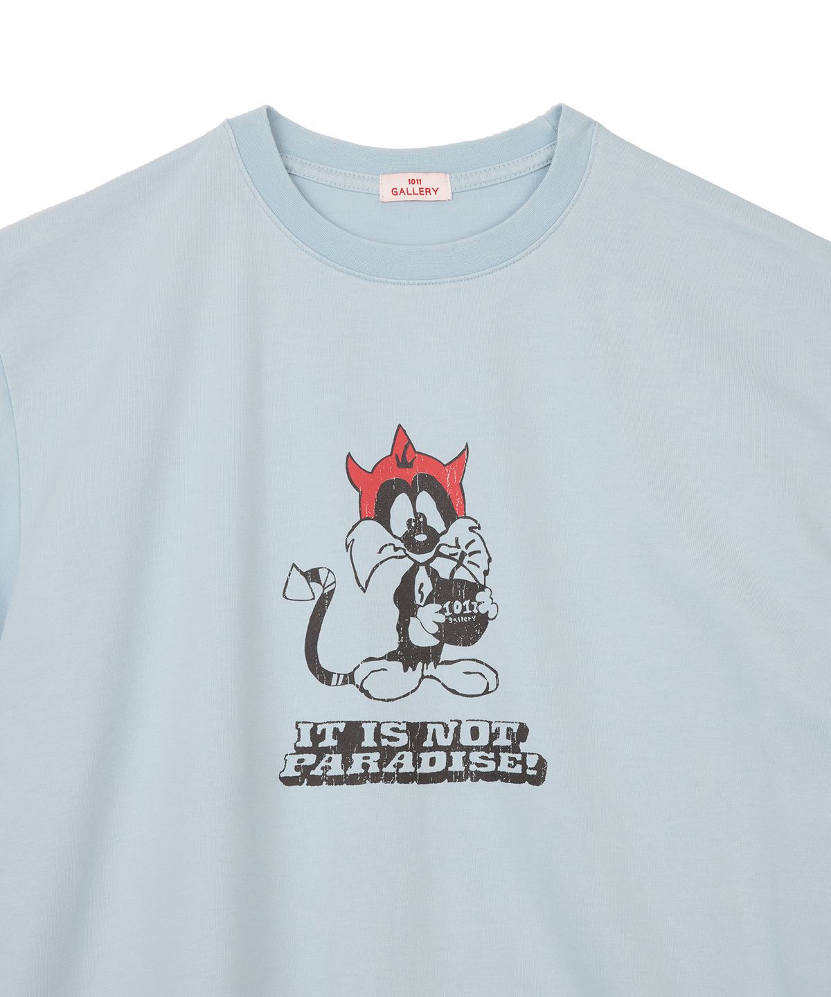 1011갤러리(1011 GALLERY) Gallery Sylvester Cat T-Shirts - Washed Blue