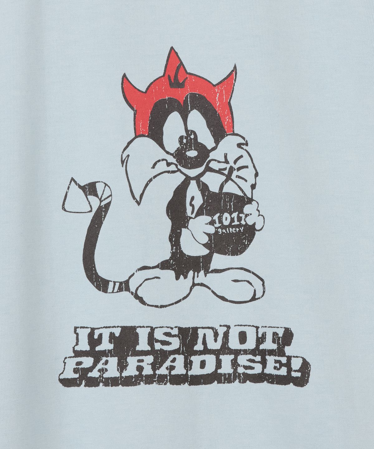 1011갤러리(1011 GALLERY) Gallery Sylvester Cat T-Shirts - Washed Blue