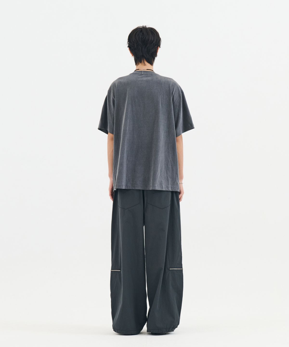 논타입(NONTYPE) NYLON UTILITY STRING WIDE PANTS (NAVY)