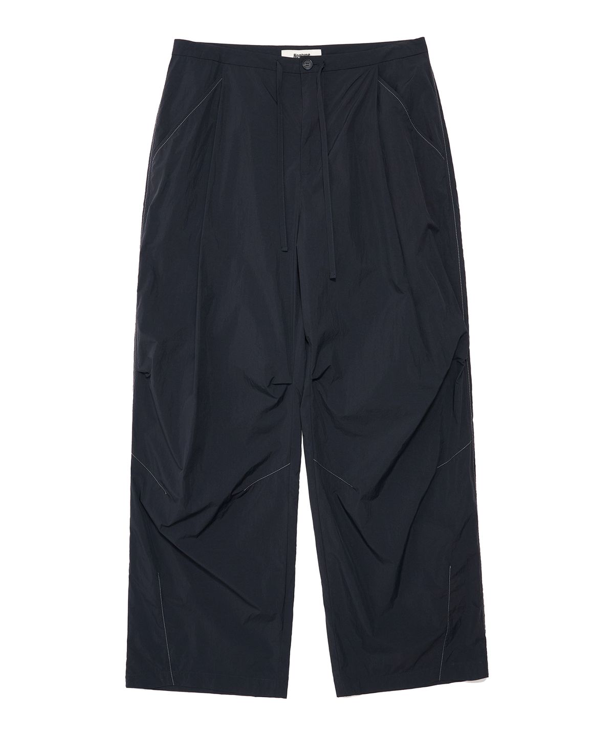 논타입(NONTYPE) CONTRAST STITCH NYLON ONE TUCK PANTS (NAVY)