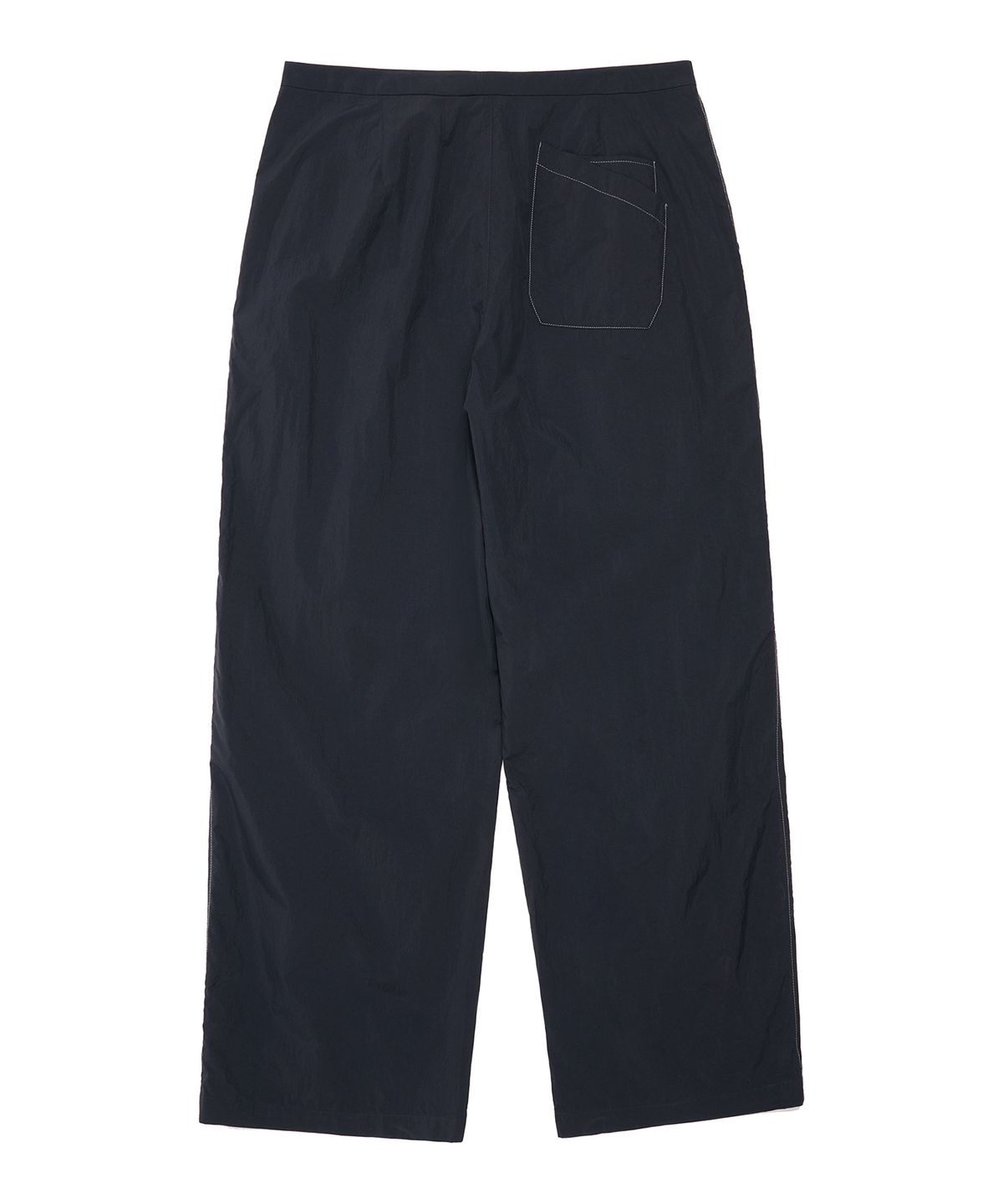 논타입(NONTYPE) CONTRAST STITCH NYLON ONE TUCK PANTS (NAVY)