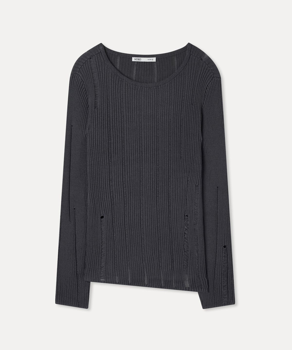 미쏘(MIXXO) 데미지 포인트 긴팔 니트_MIWKAG625T
