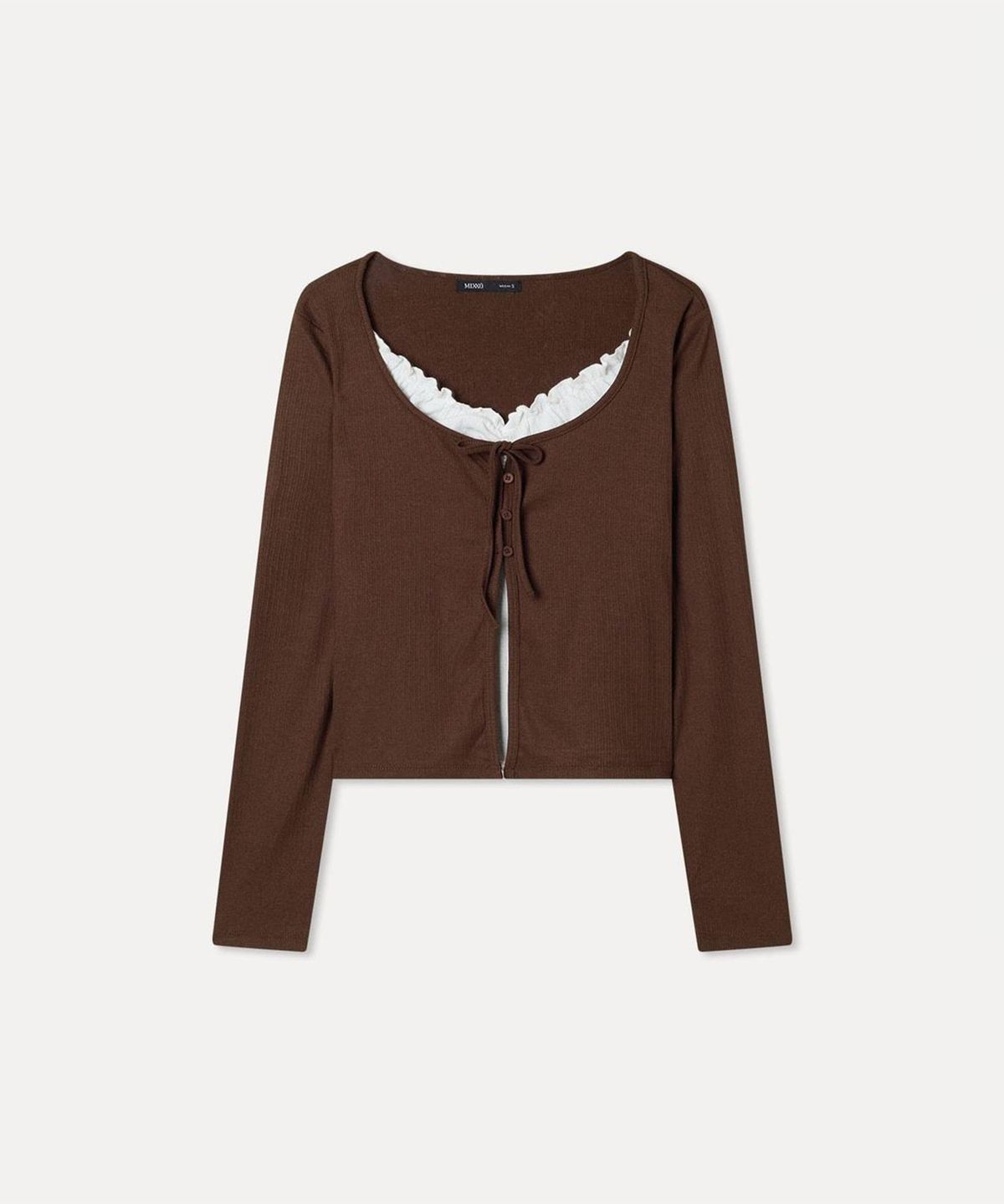 미쏘(MIXXO) 프릴 나시 레이어드 가디건 MIWCMG92QA