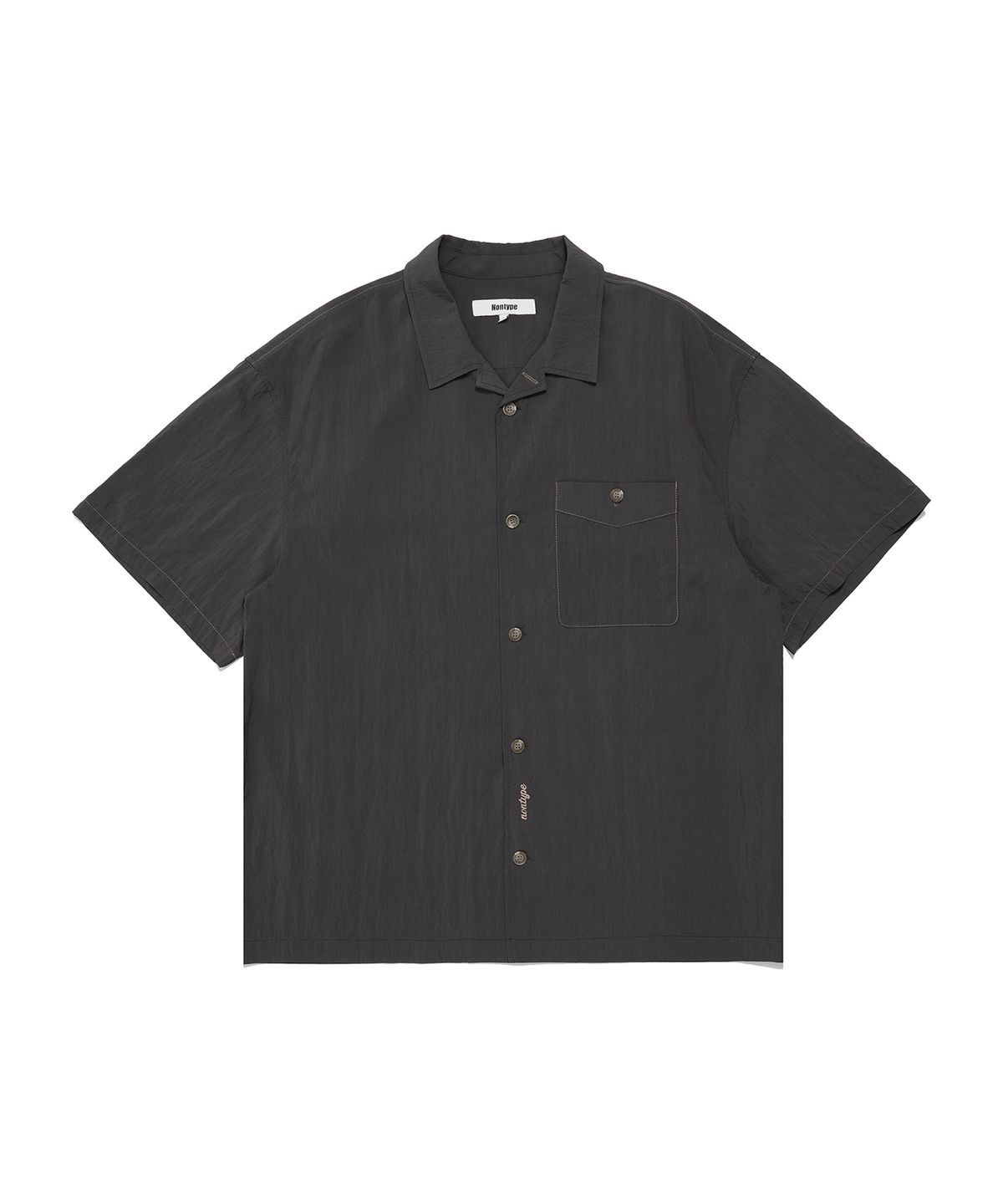 논타입(NONTYPE) WASHED CAMP COLLAR SHIRTS (CHARCOAL)
