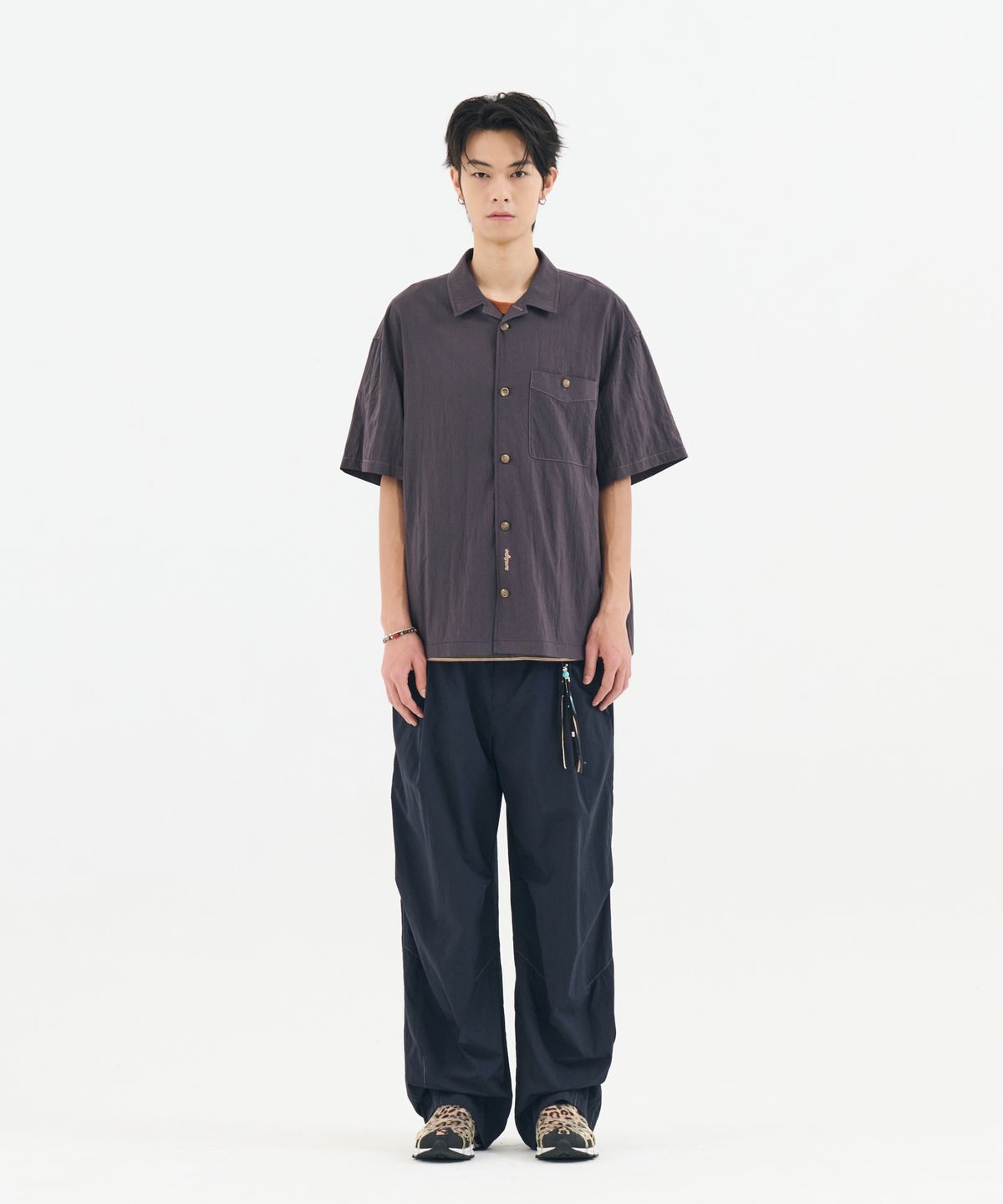 논타입(NONTYPE) WASHED CAMP COLLAR SHIRTS (CHARCOAL)