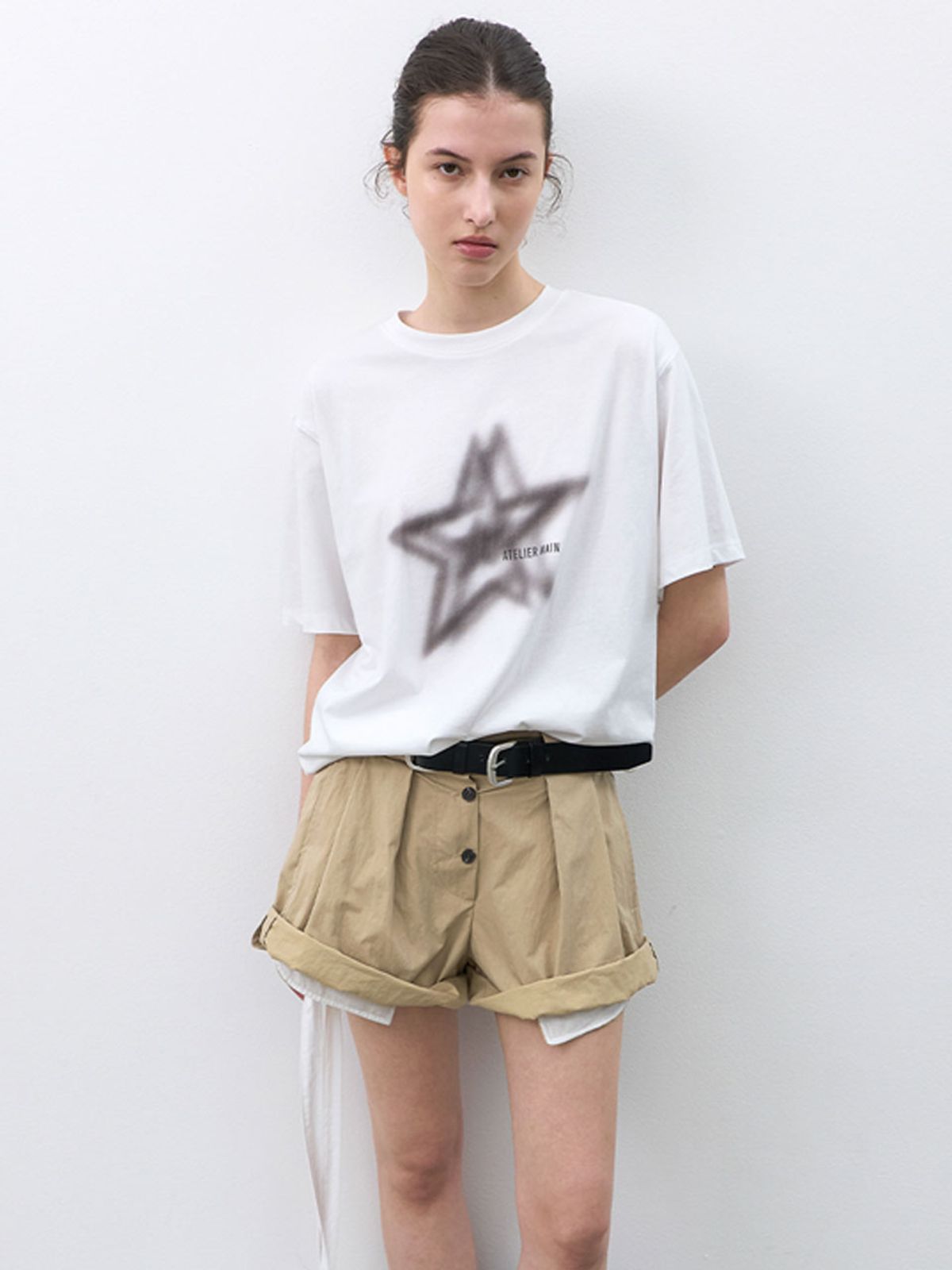 아틀리에 나인(ATELIER NAIN) BLUR STAR GRAPHIC OVER BOX T (T-7202)