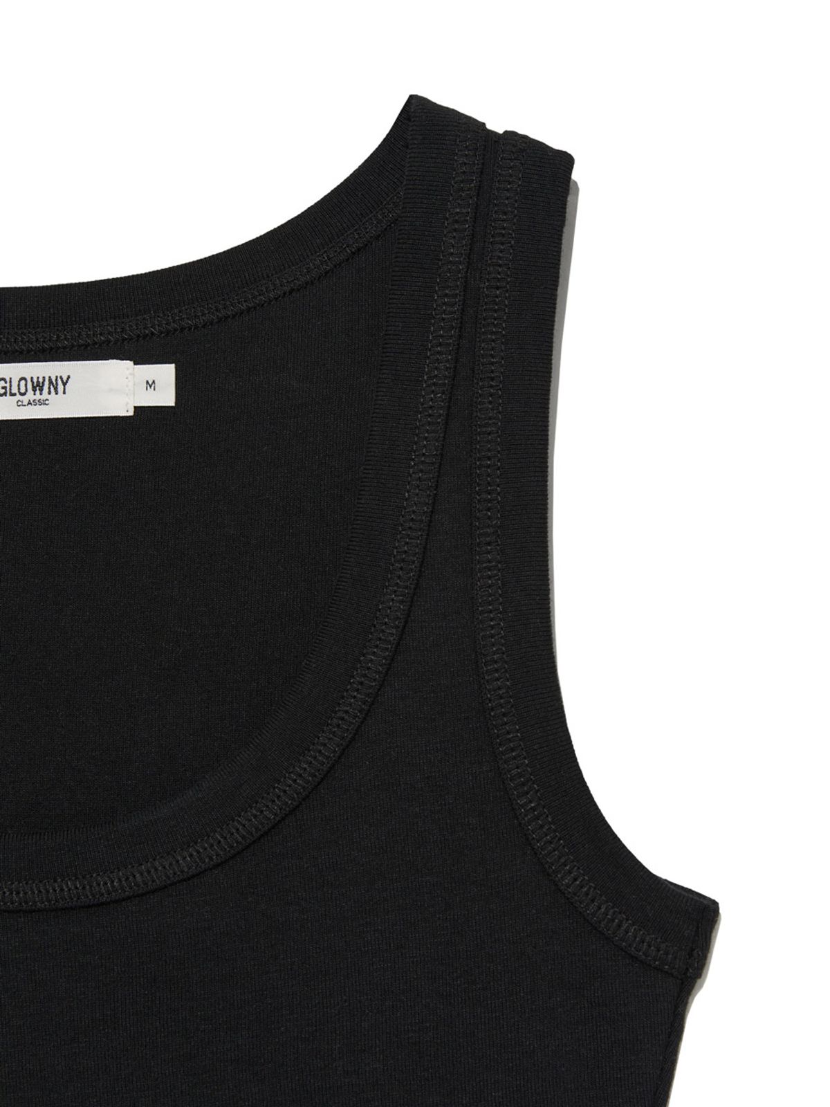 글로니(GLOWNY) G CLASSIC SCOOP NECK SLEEVELESS (BLACK)