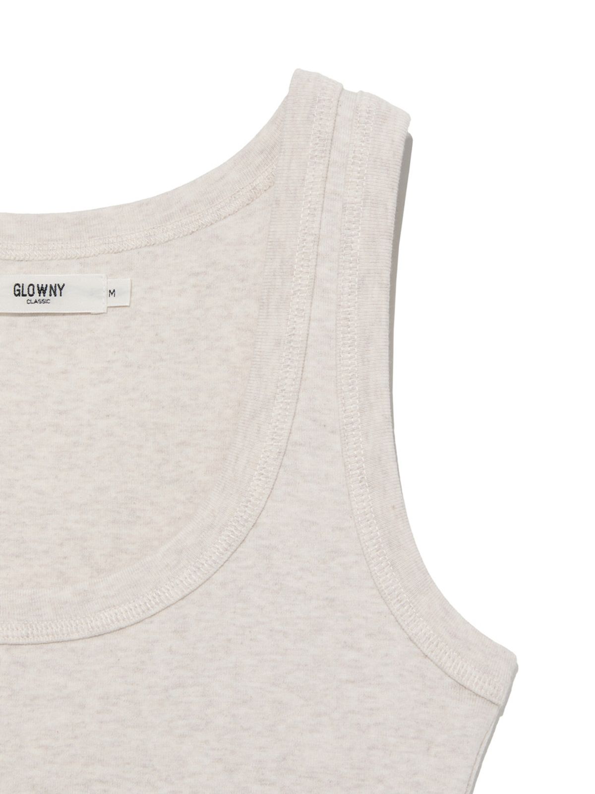 글로니(GLOWNY) G CLASSIC SCOOP NECK SLEEVELESS (OATMEAL)