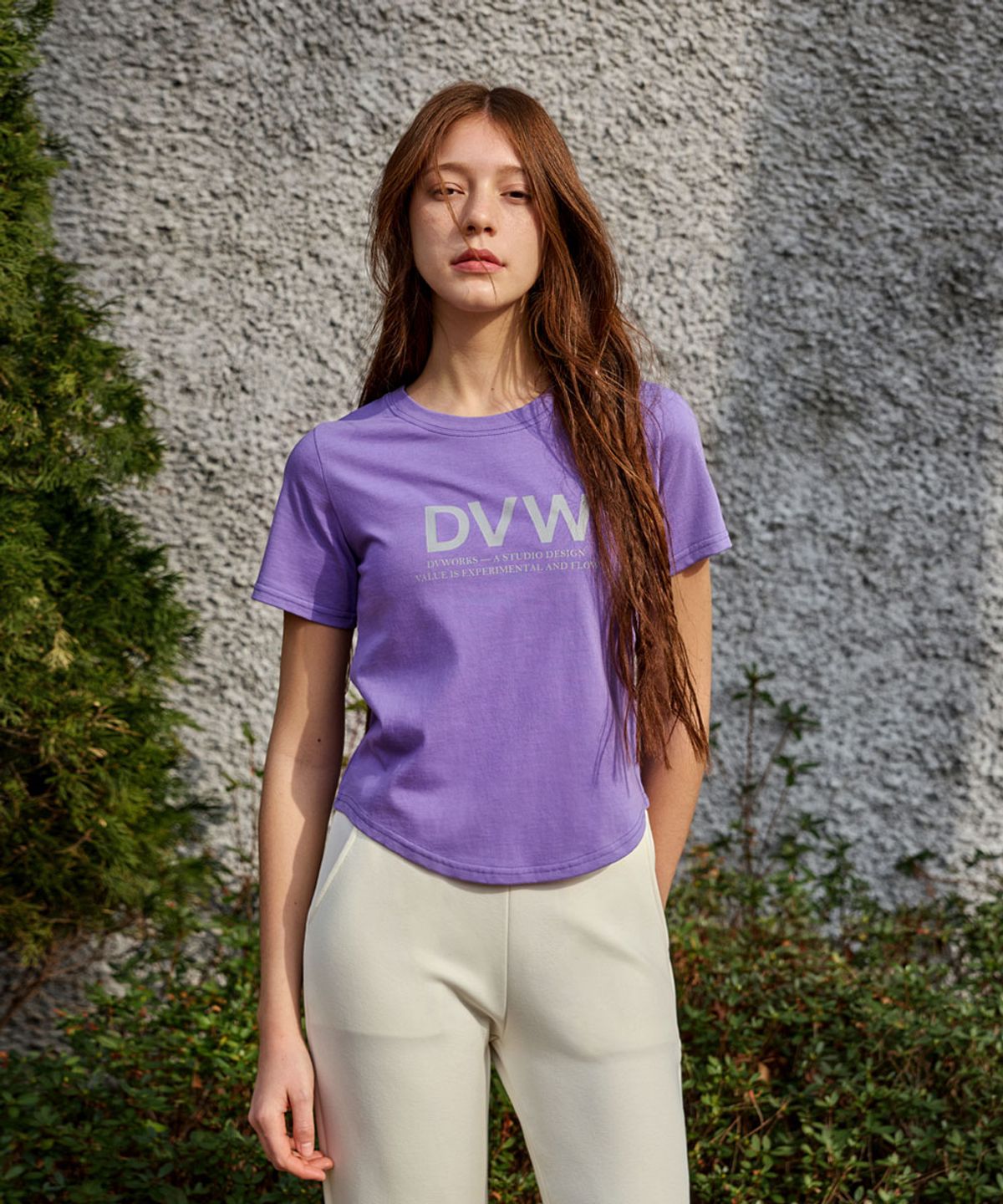 데비웨어(DEVIWEAR) DVW 로고 반팔티 DEVI-T0154-퍼플