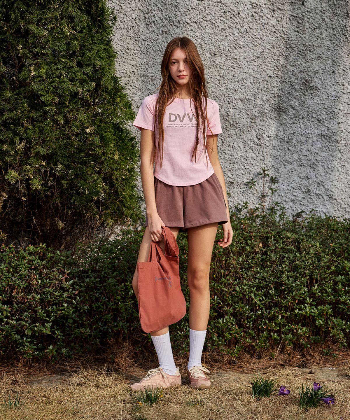 데비웨어(DEVIWEAR) DVW 로고 반팔티 DEVI-T0154-핑크