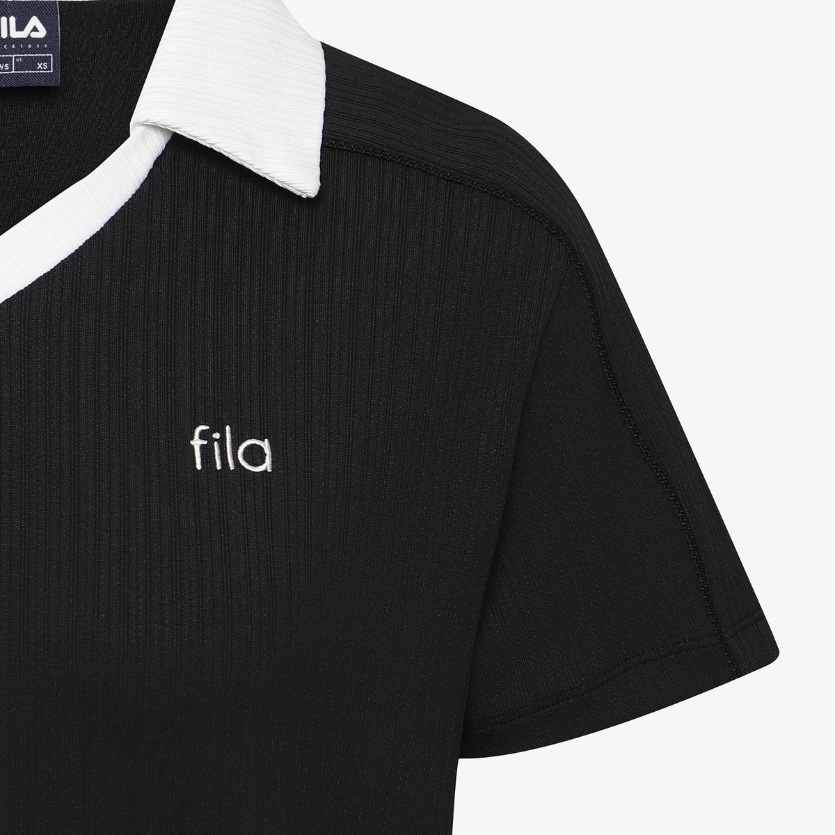 휠라(FILA) 여성 골지 트레이닝 카라 반팔티(FS262TS02F001001)