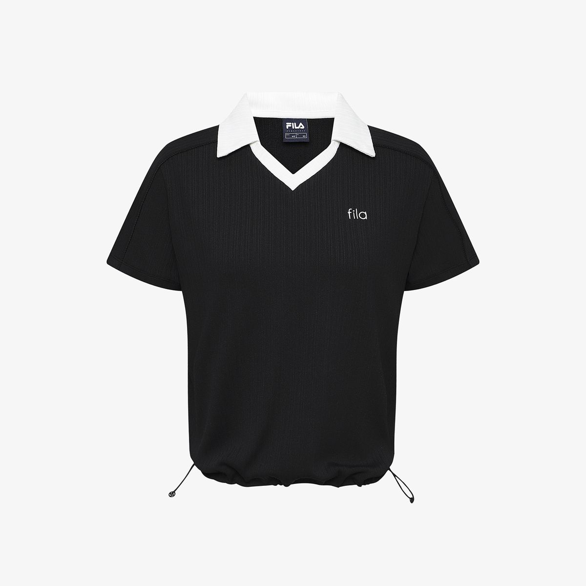 휠라(FILA) 여성 골지 트레이닝 카라 반팔티(FS262TS02F001001)