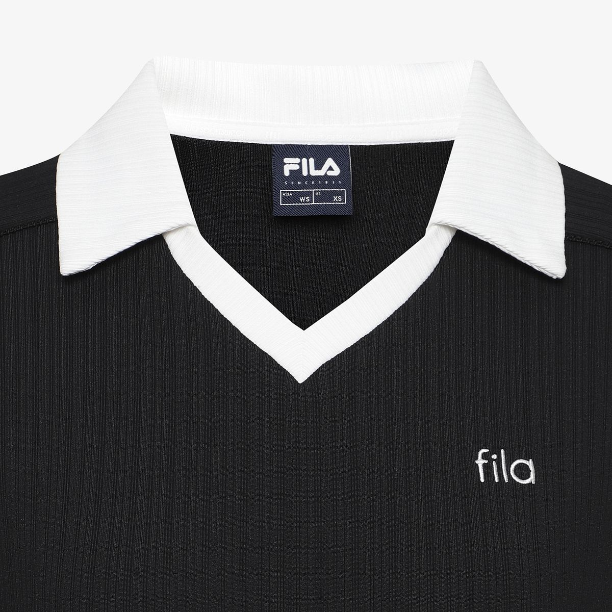 휠라(FILA) 여성 골지 트레이닝 카라 반팔티(FS262TS02F001001)