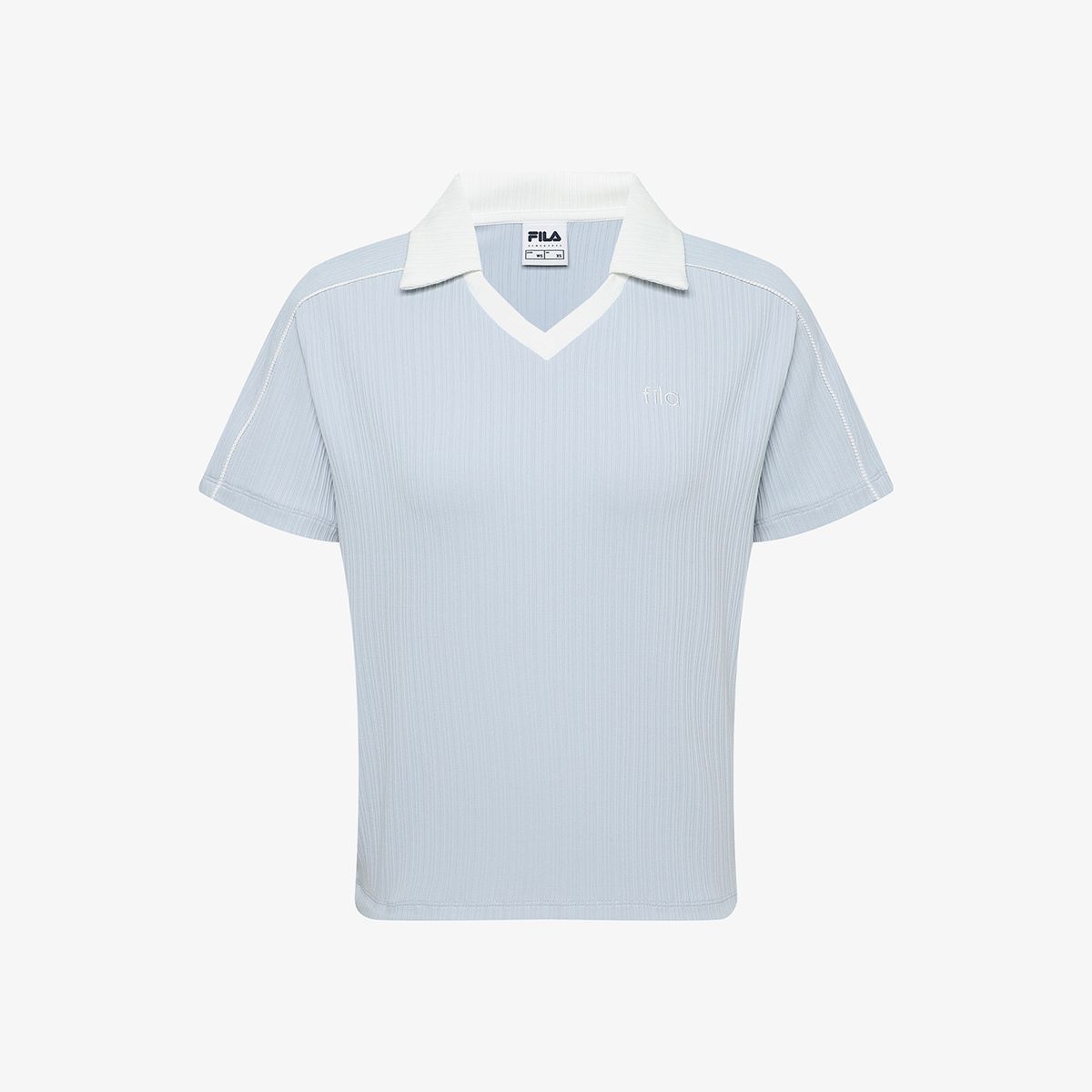 휠라(FILA) 여성 골지 트레이닝 카라 반팔티(FS262TS02F001442)