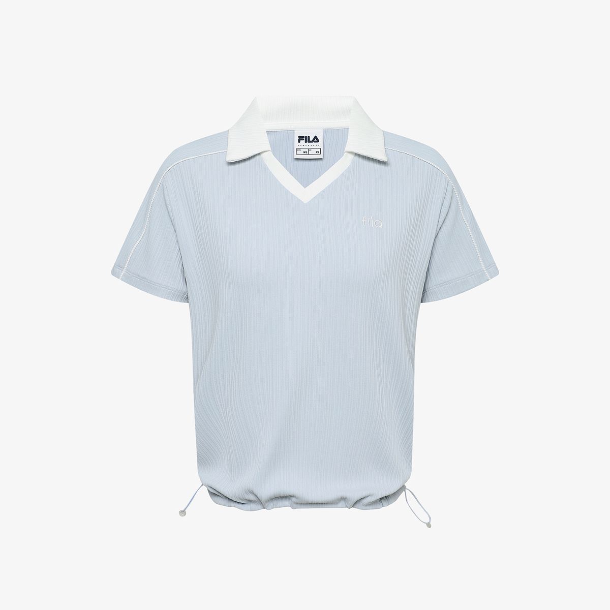 휠라(FILA) 여성 골지 트레이닝 카라 반팔티(FS262TS02F001442)