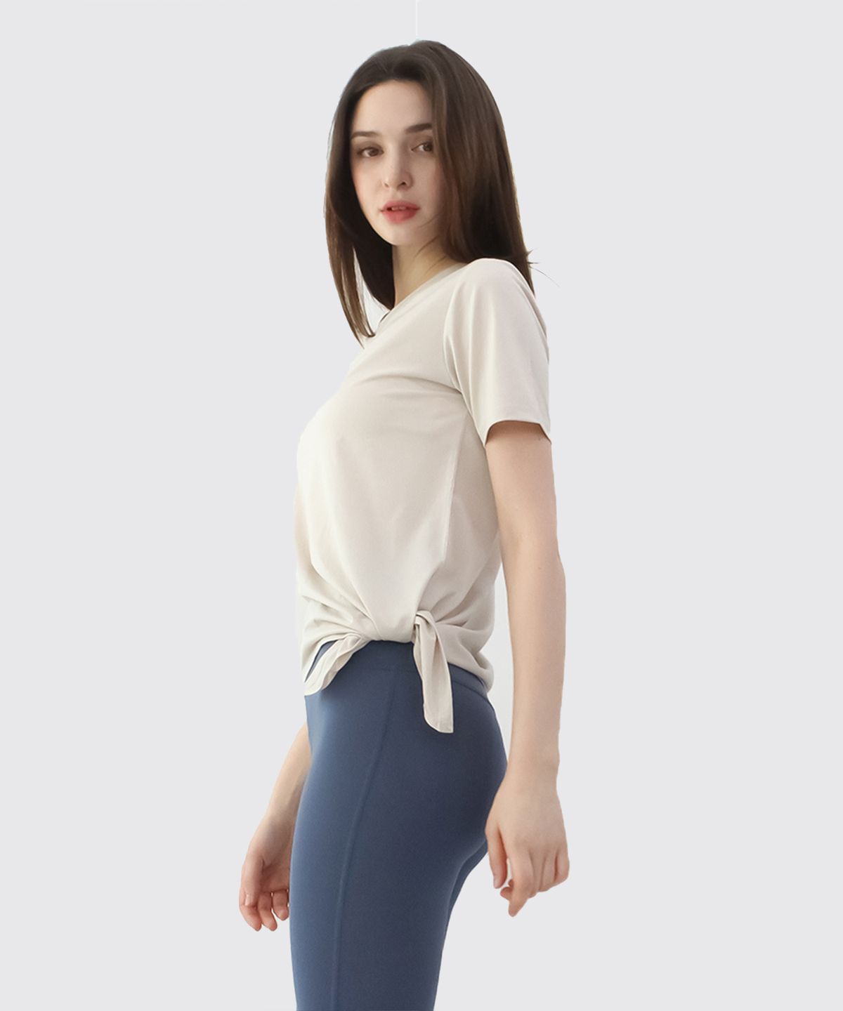 녹족(NOKJOK) 어뮤즈 옆트임 반팔티 러닝 요가복 필라테스복