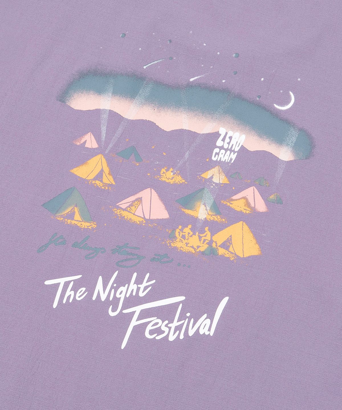 제로그램(ZEROGRAM) NIGHT FESTIVAL Espol 백그래픽 반팔 티셔츠